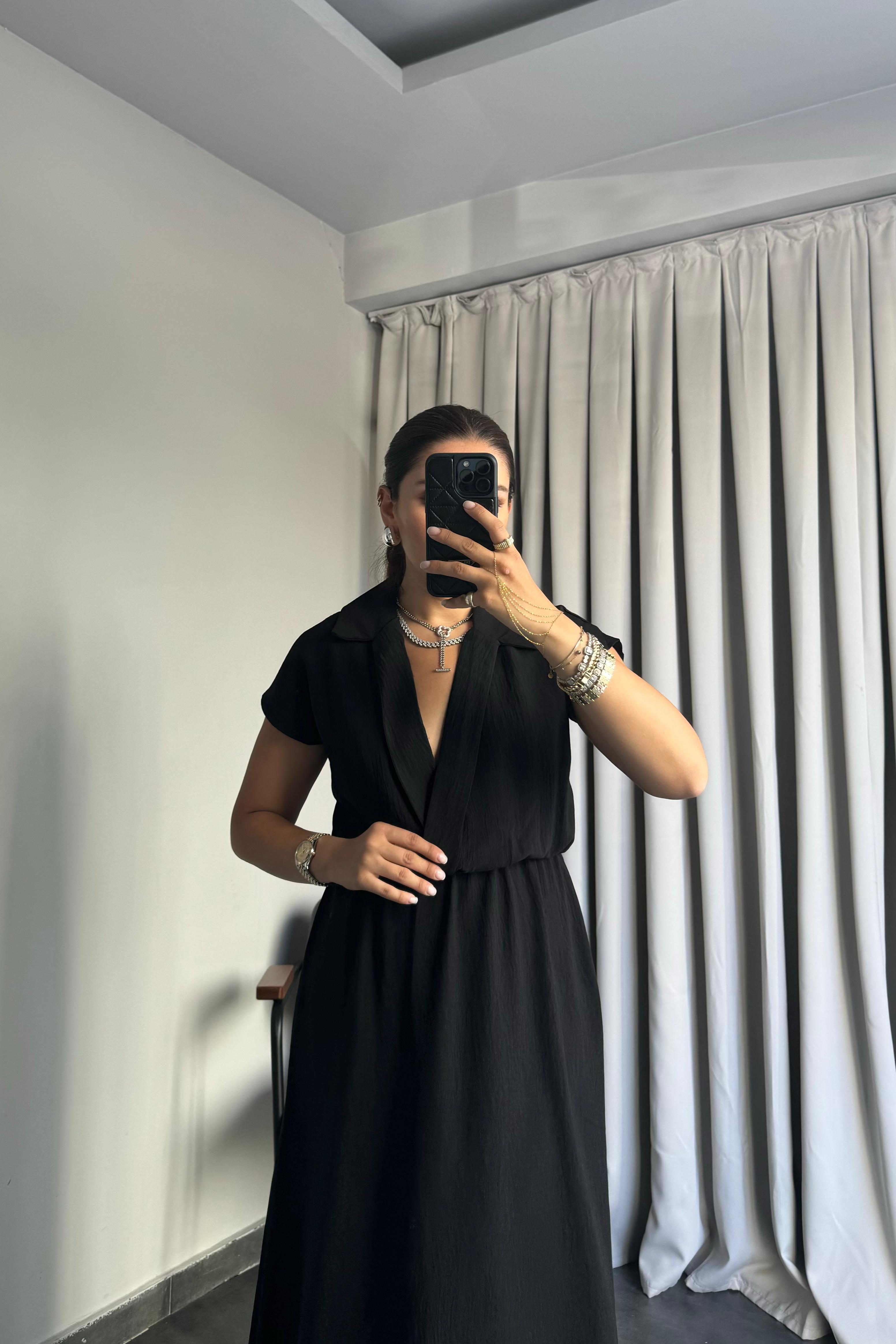 GÖMLEK YAKA KRUVAZE ELBİSE/5377