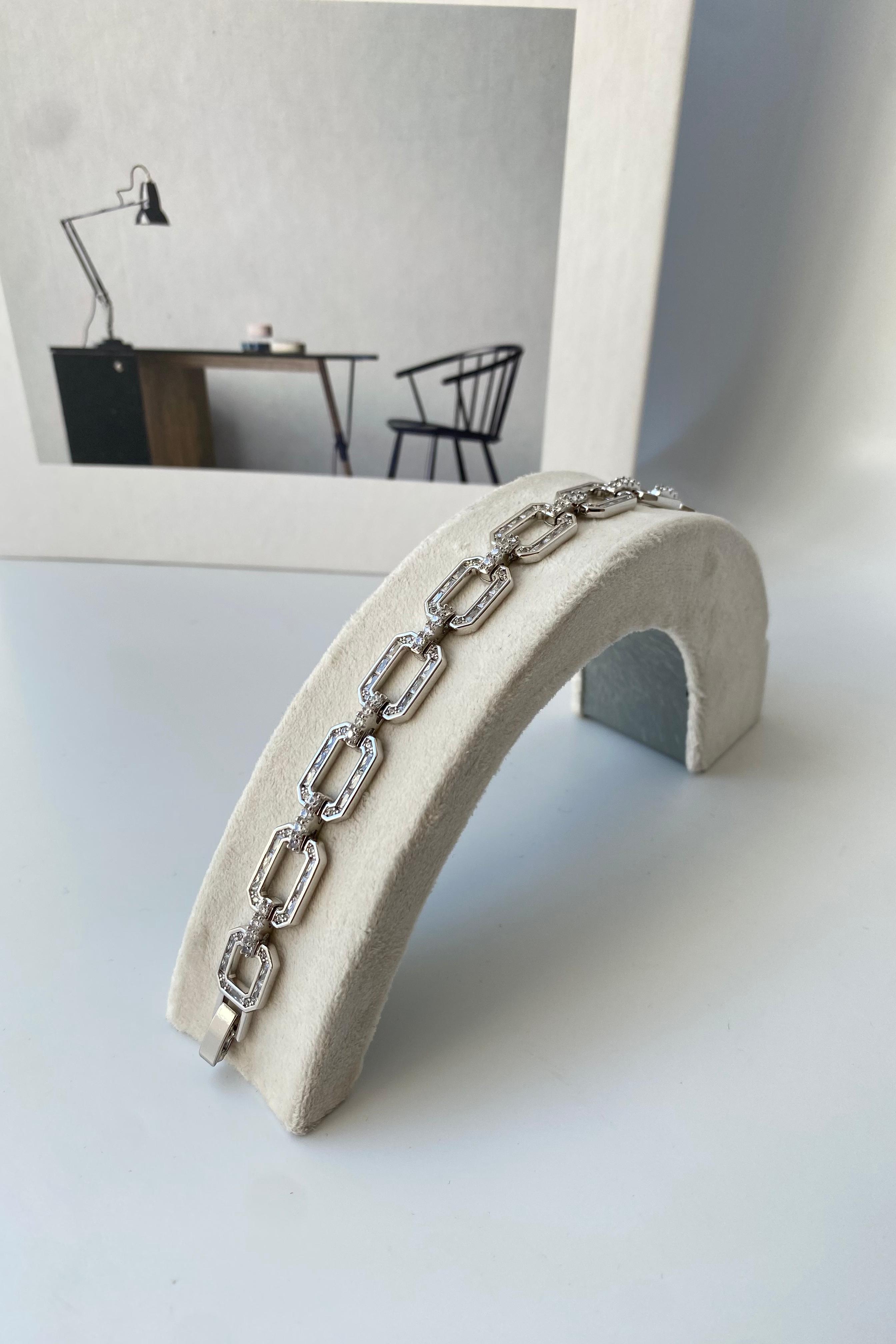 GÖMME TAŞLI SEKİZGEN BİLEZİK