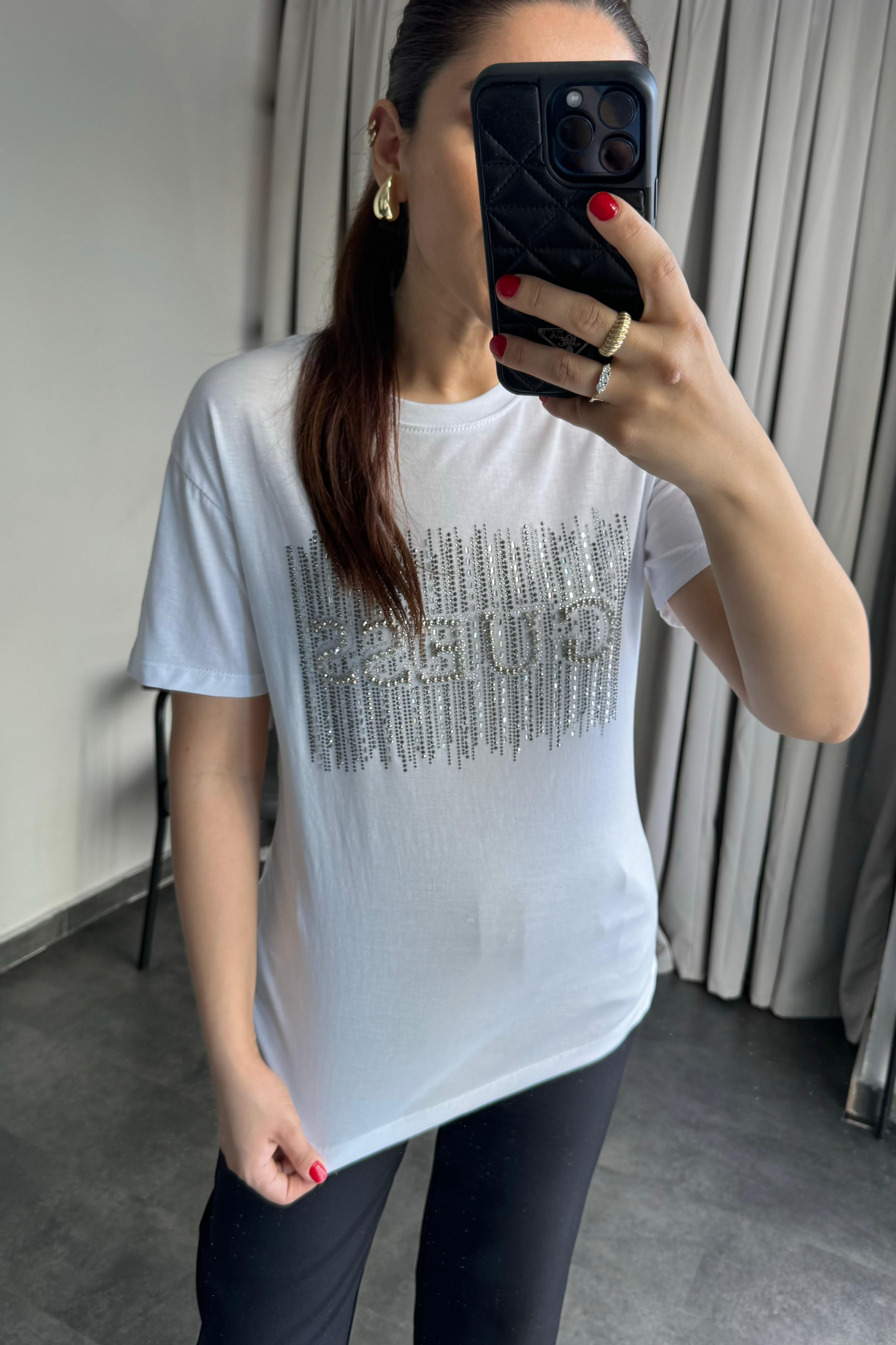 GUESS TAŞLI BASIC T-SHIRT