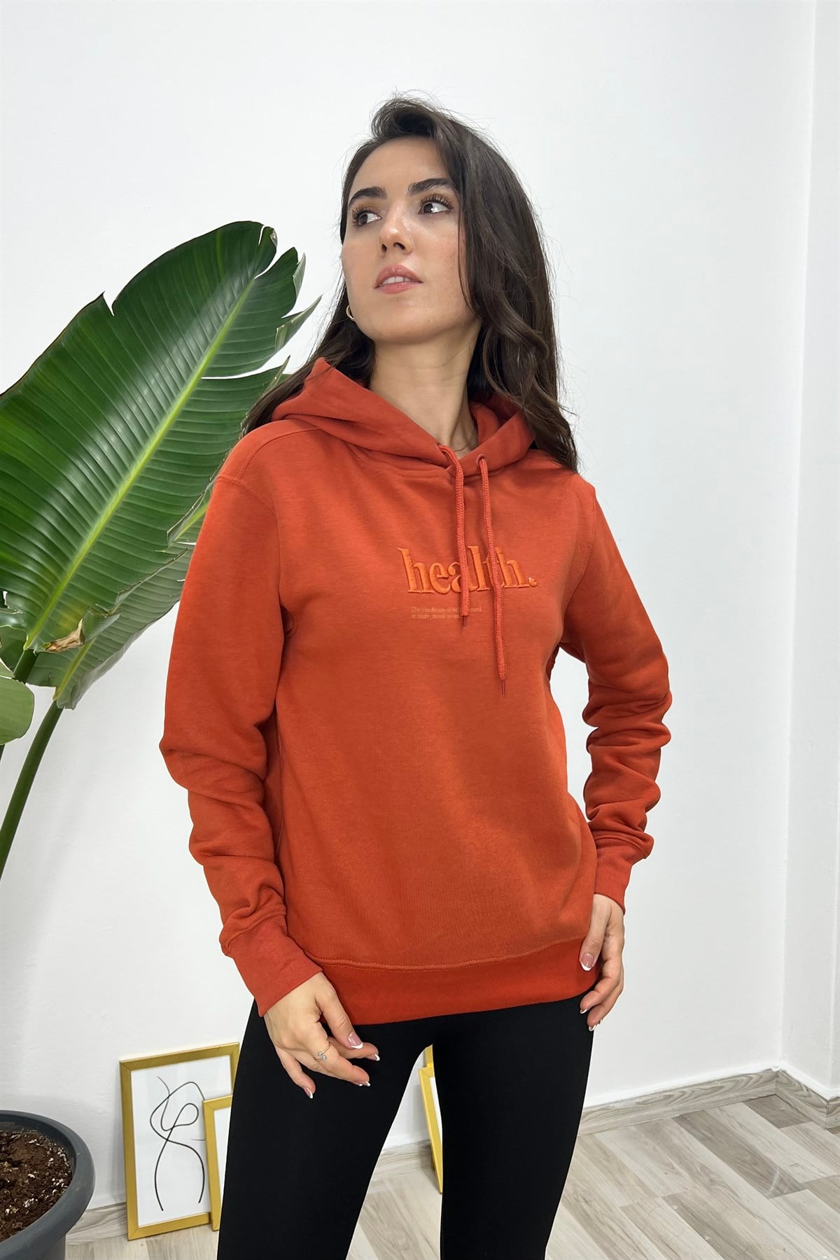 HEALTH BASKILI KAPÜŞONLU SWEATSHIRT