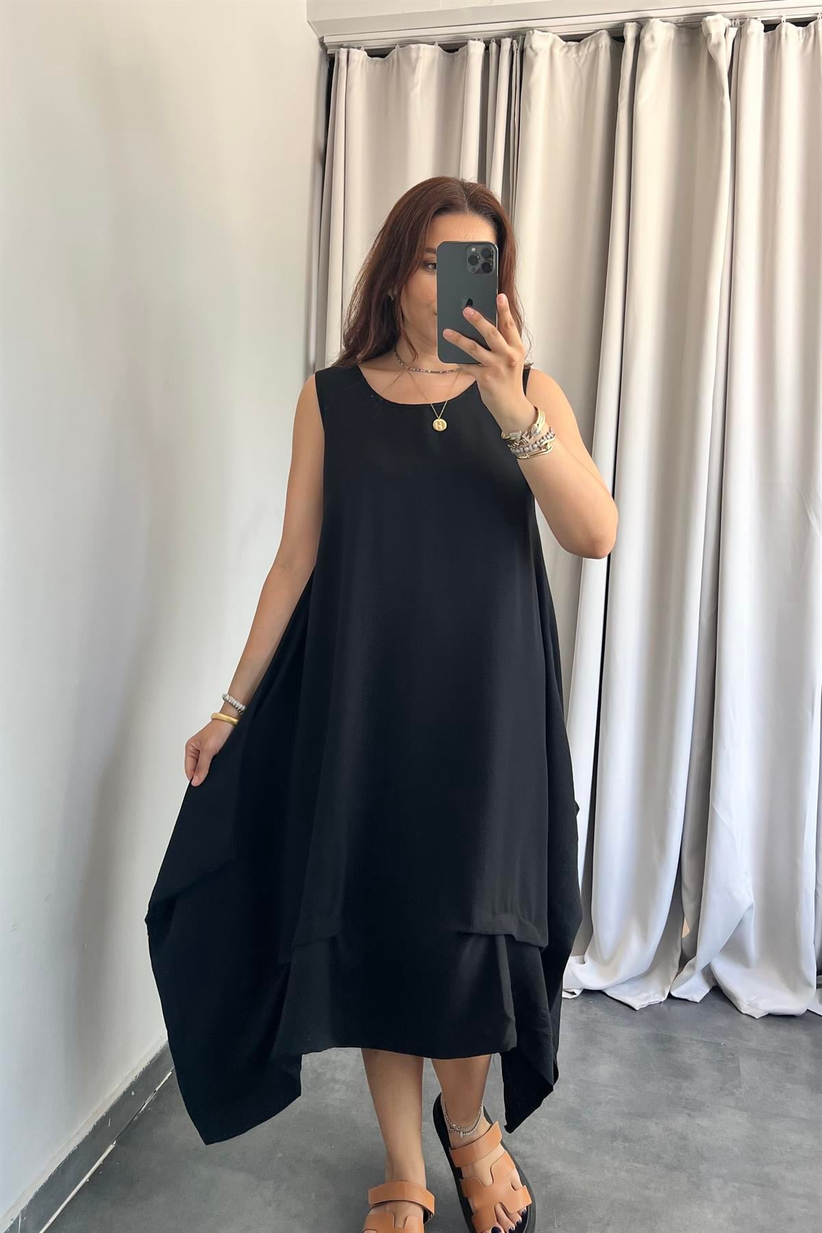 KALIN ASKILI ASİMETRİK ELBİSE/27576