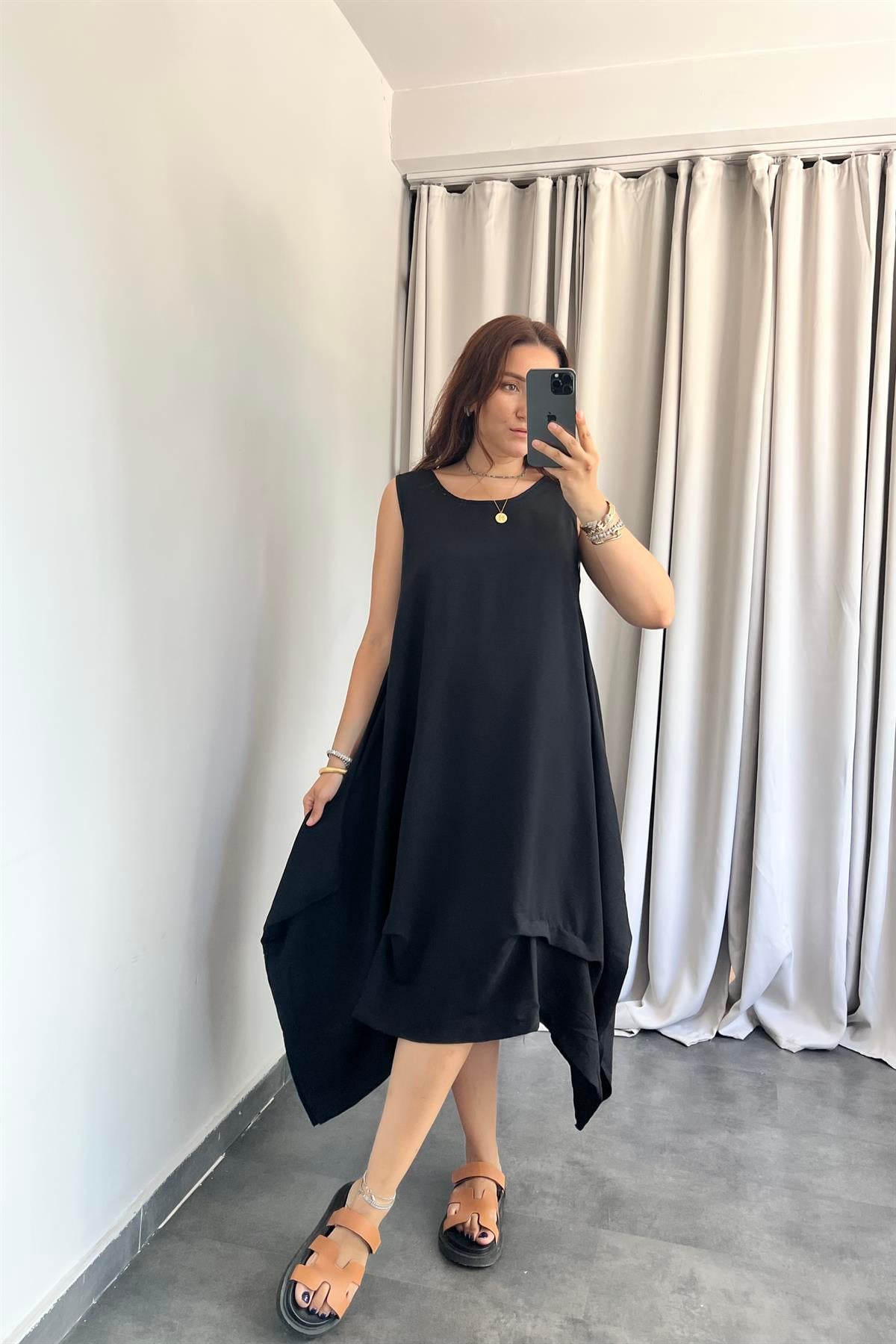 KALIN ASKILI ASİMETRİK ELBİSE/27576