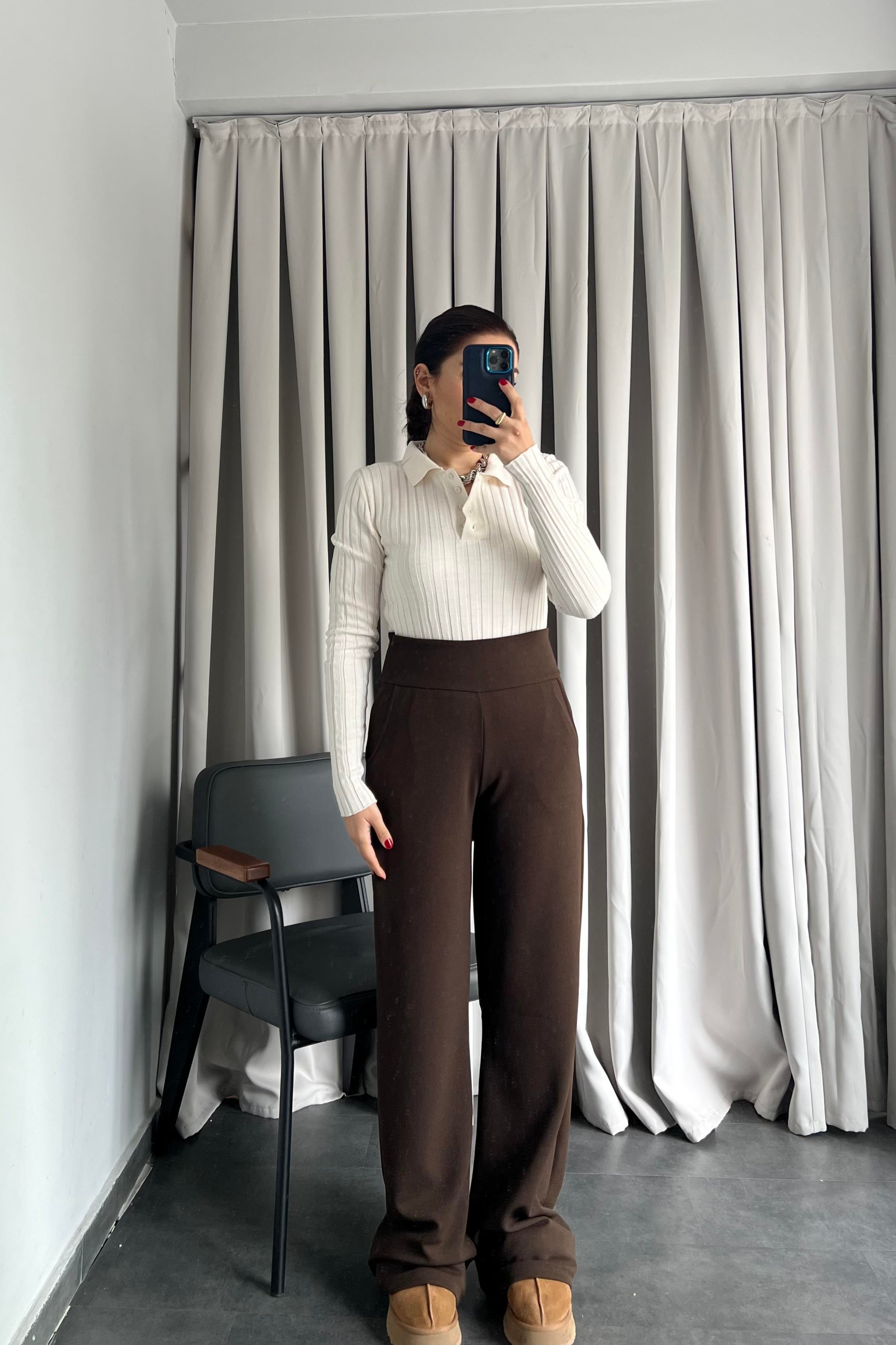 KALIN KEMERLİ YANI FERMUARLI PALAZZO PANTOLON/K013