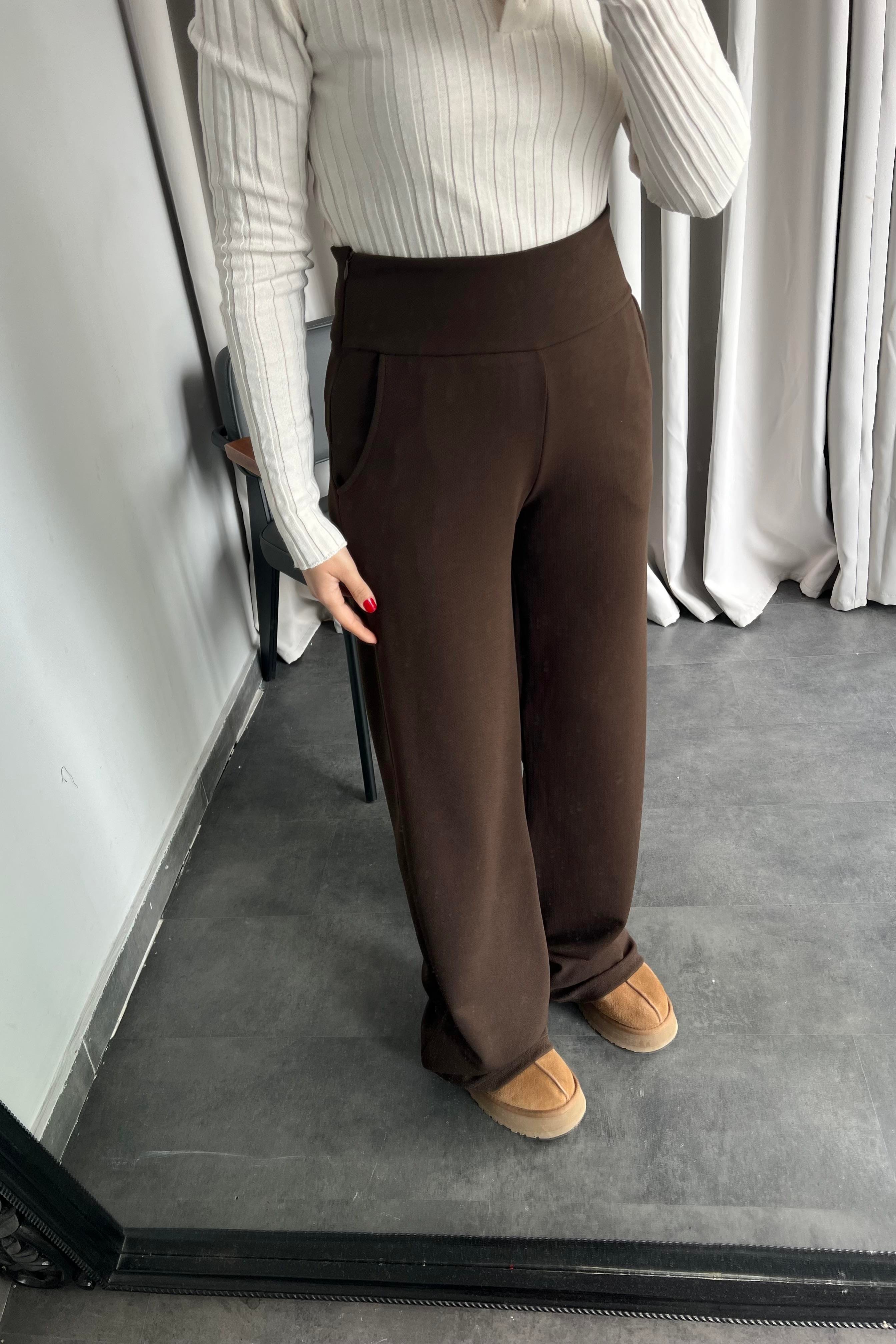 KALIN KEMERLİ YANI FERMUARLI PALAZZO PANTOLON/K013