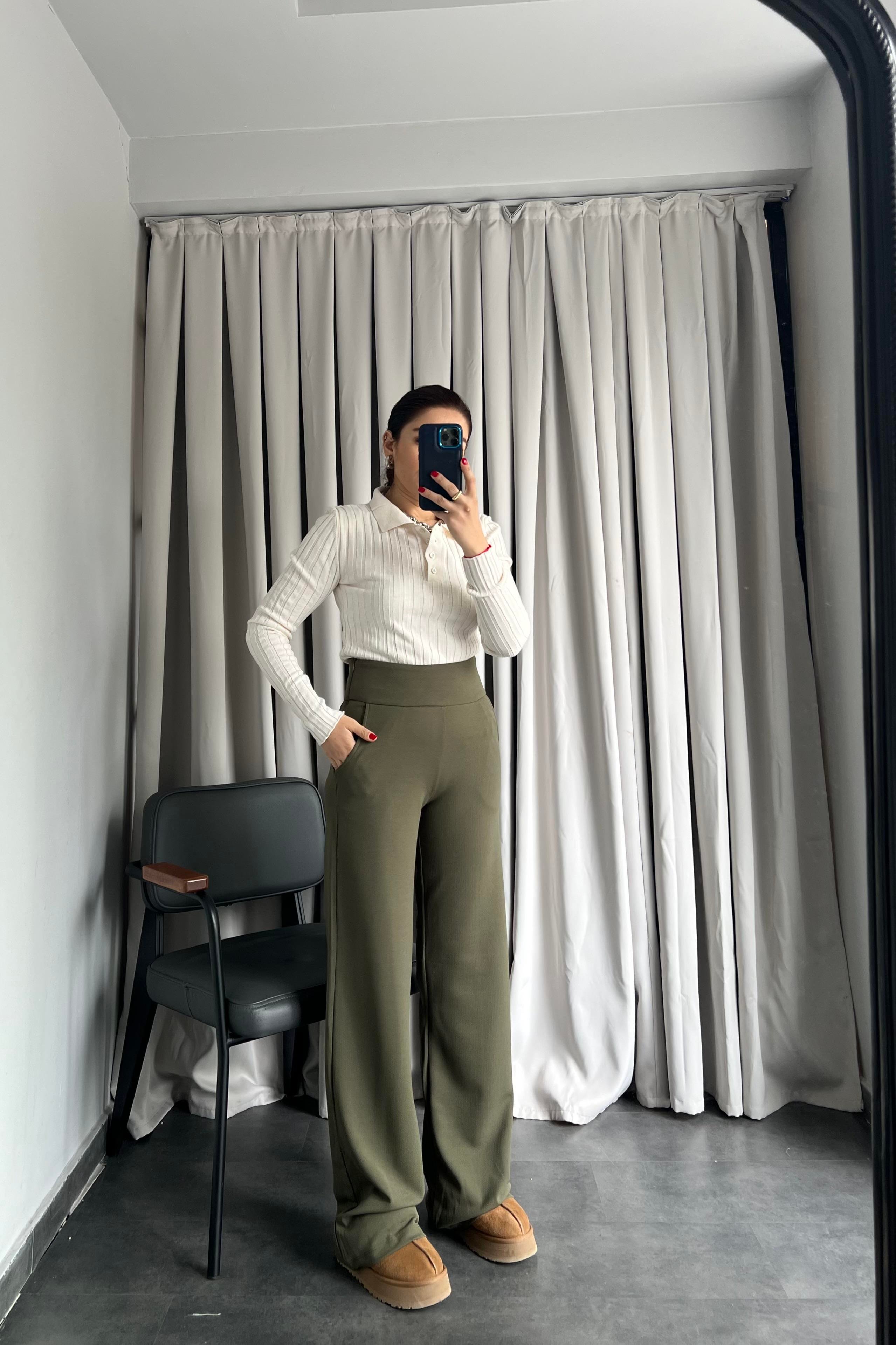 KALIN KEMERLİ YANI FERMUARLI PALAZZO PANTOLON/K013