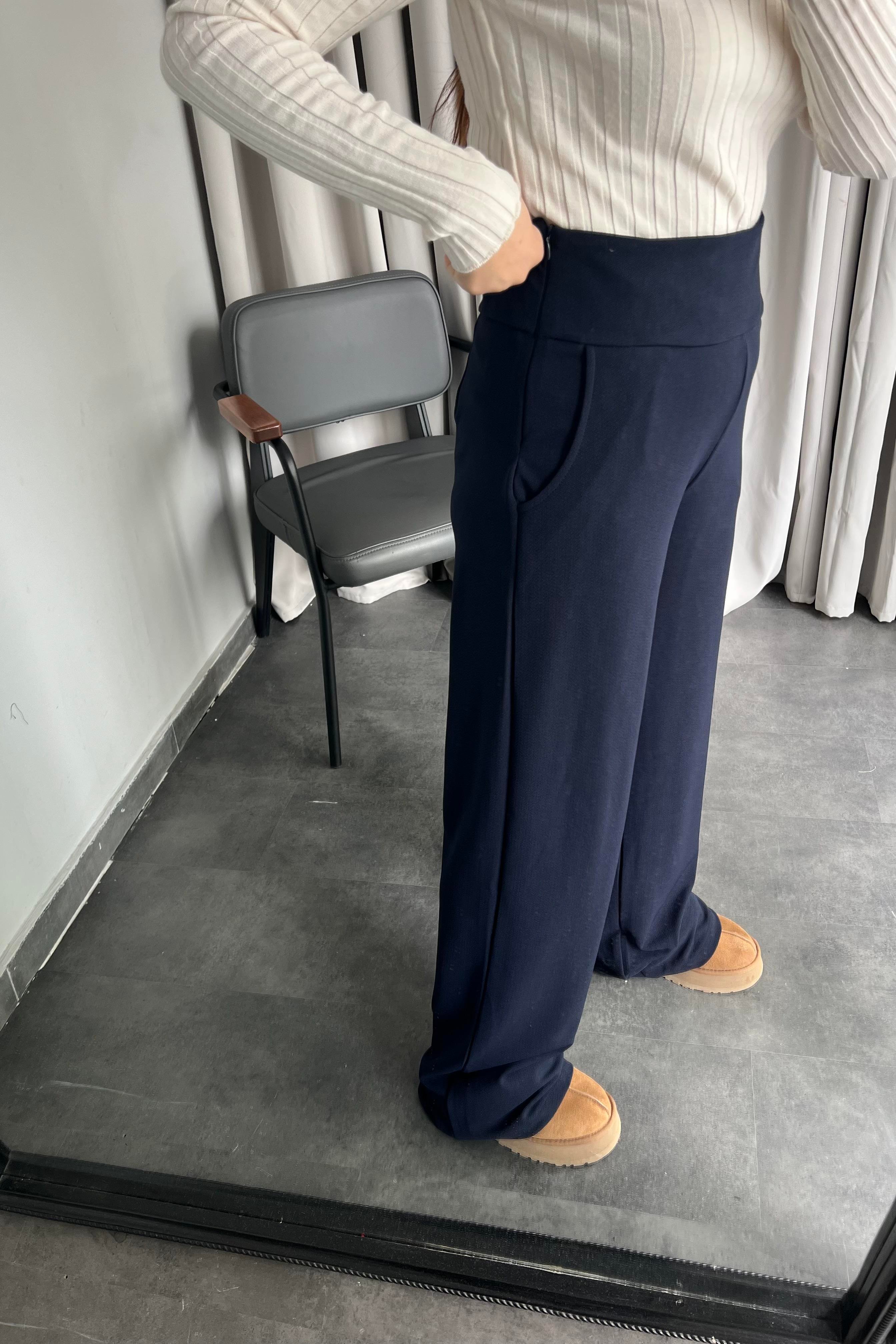 KALIN KEMERLİ YANI FERMUARLI PALAZZO PANTOLON/K013