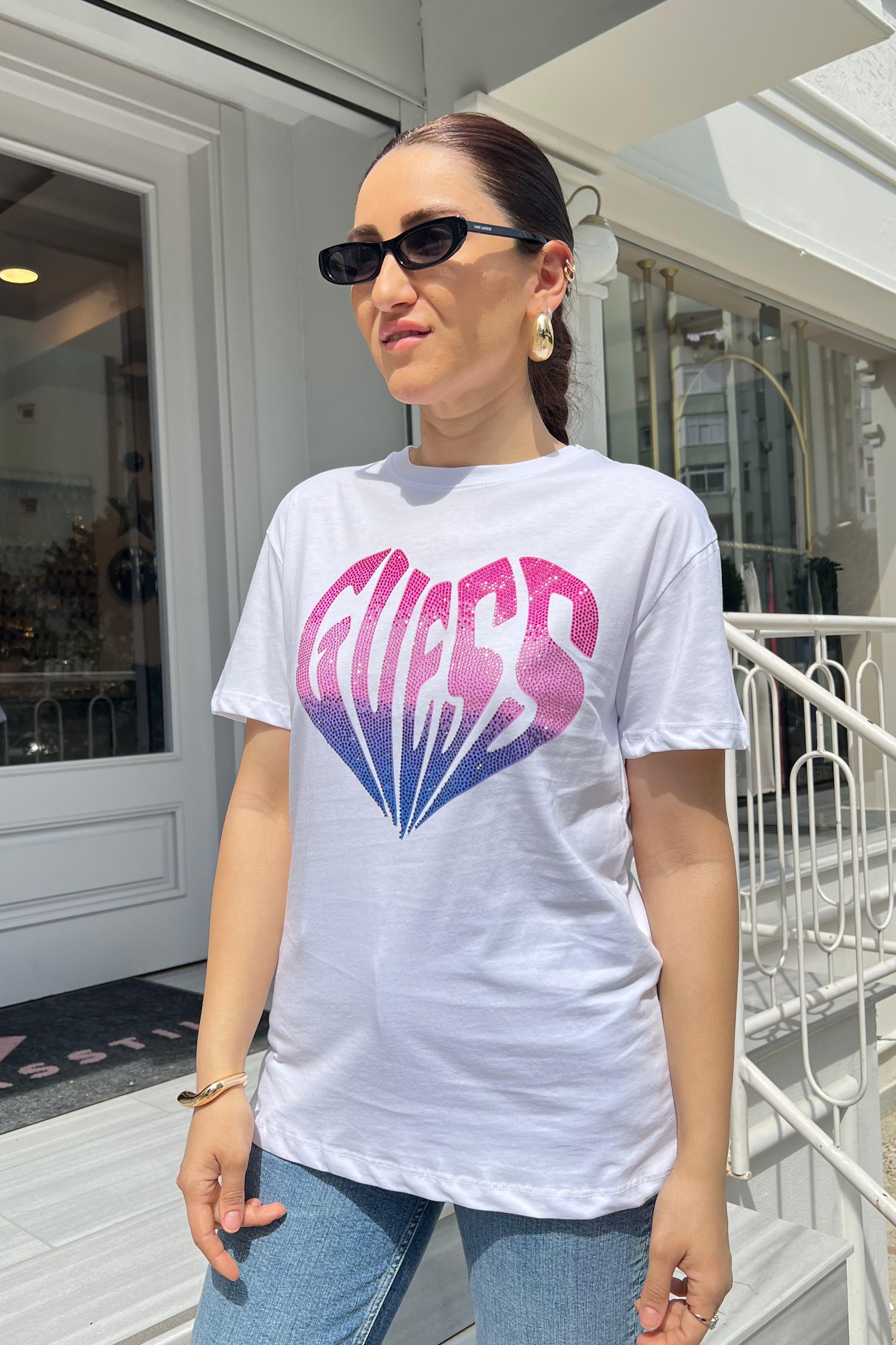 KALP TAŞLI GUESS T-SHIRT /4750