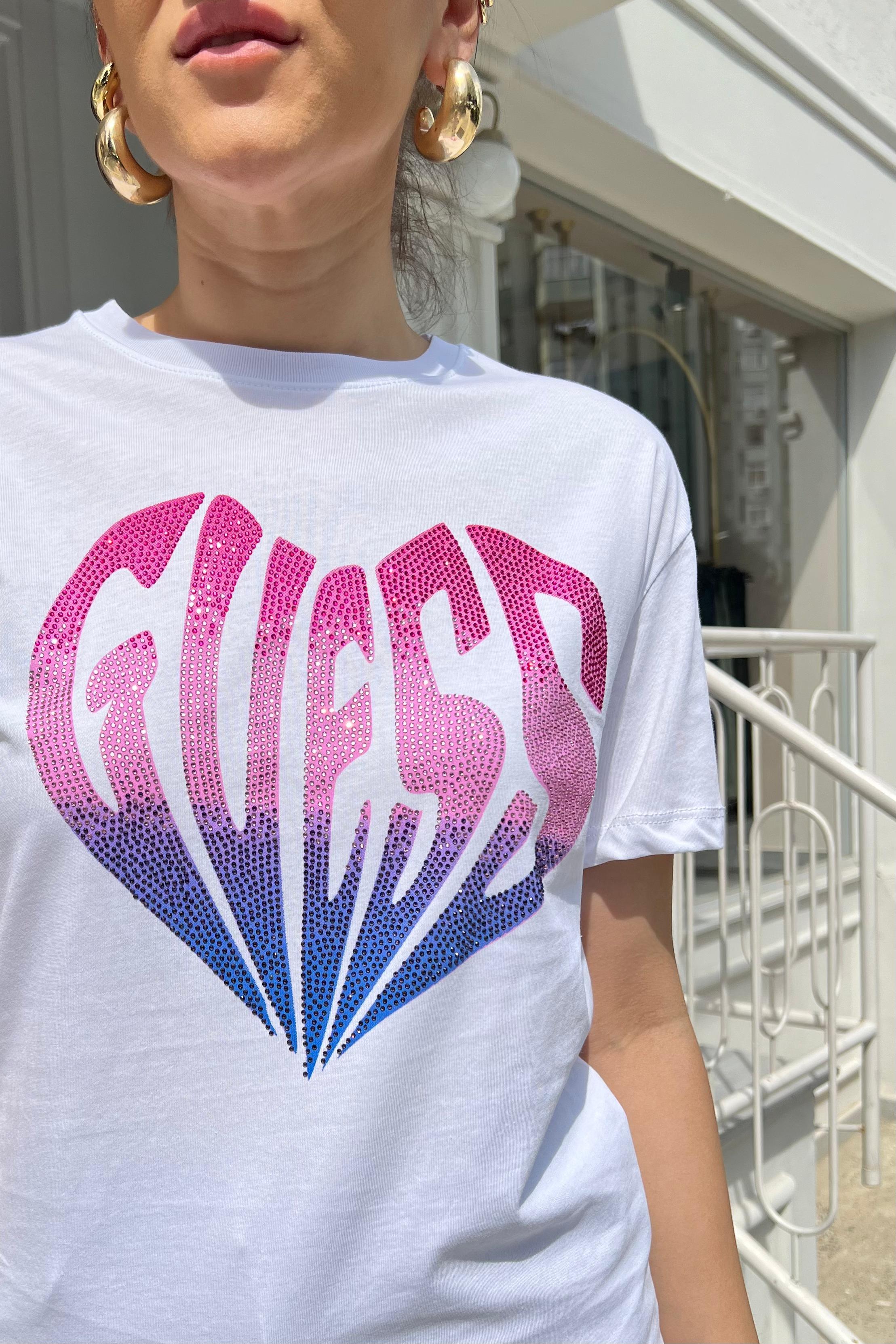 KALP TAŞLI GUESS T-SHIRT /4750