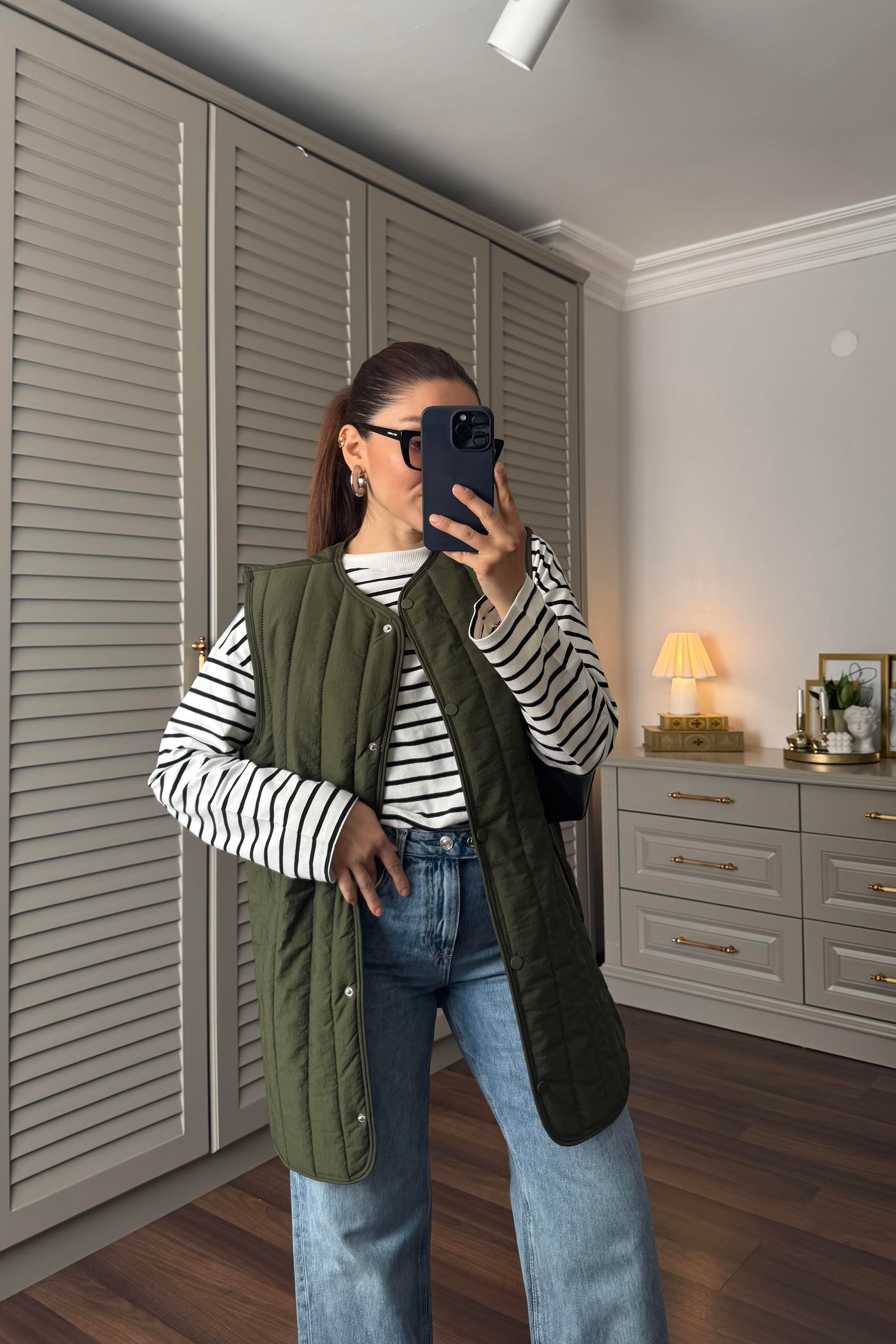 KAPİTONE KUŞAKLI YELEK/3016