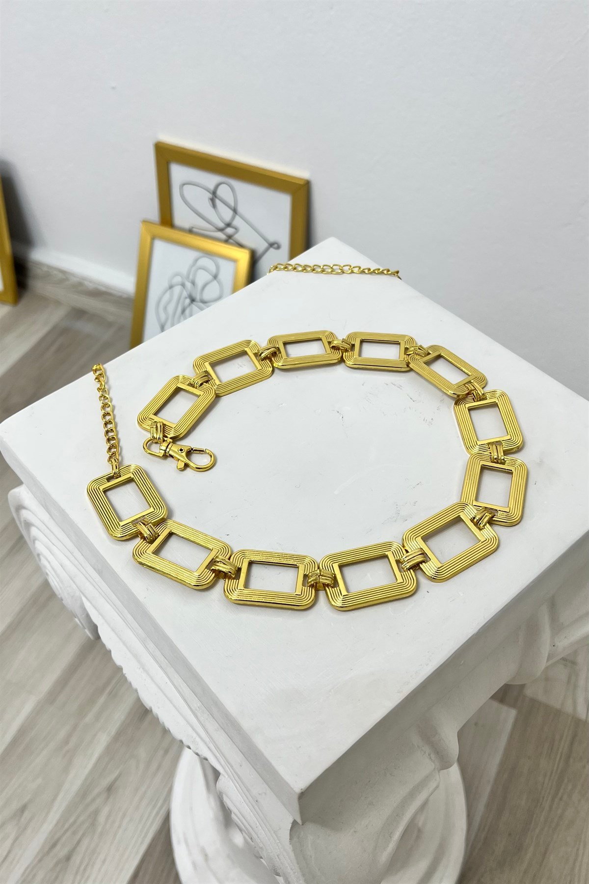 KARE MODEL ZİNCİRLİ KEMER/1574