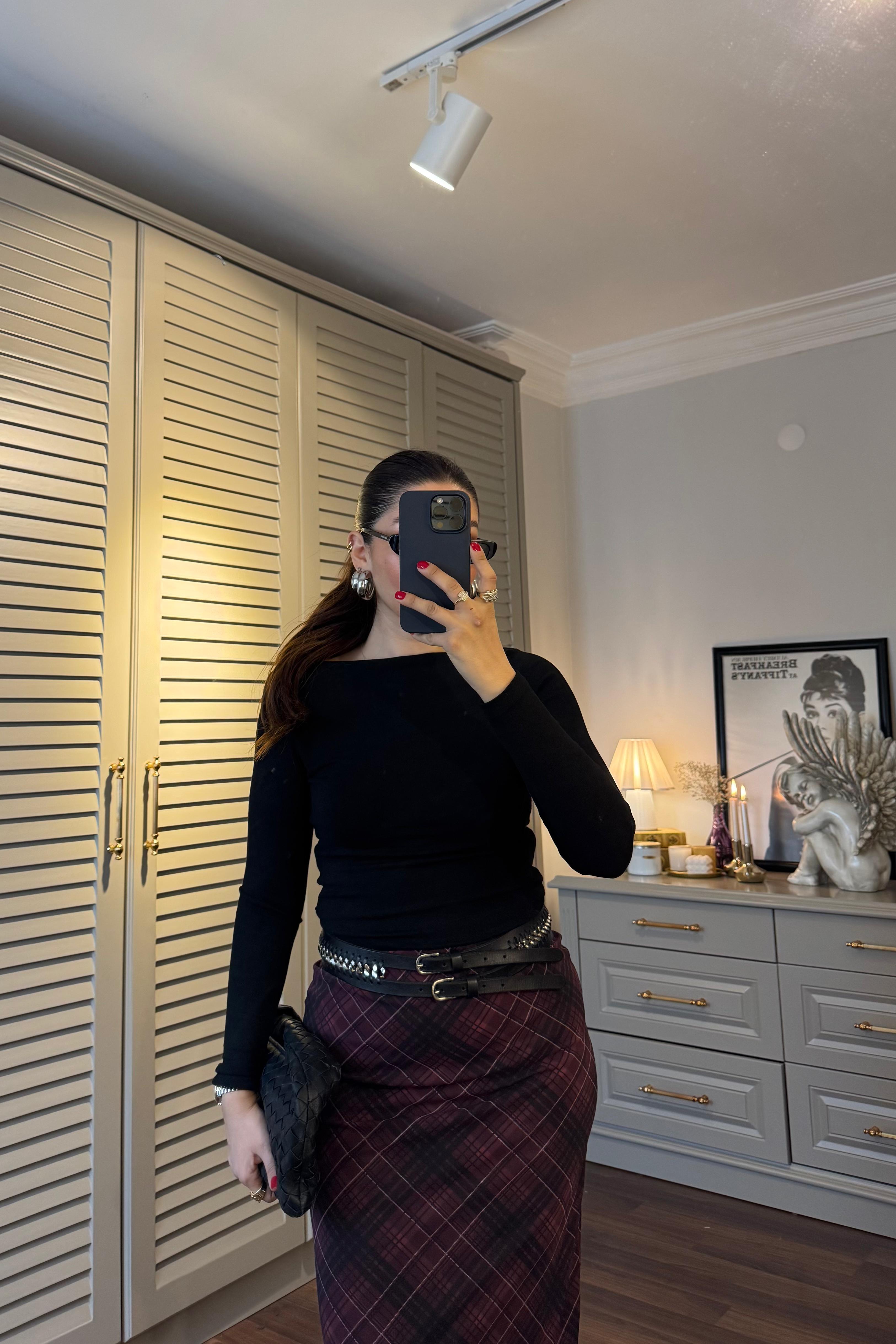 KAYIK YAKA DRAPE DETAYLI BLUZ/6893