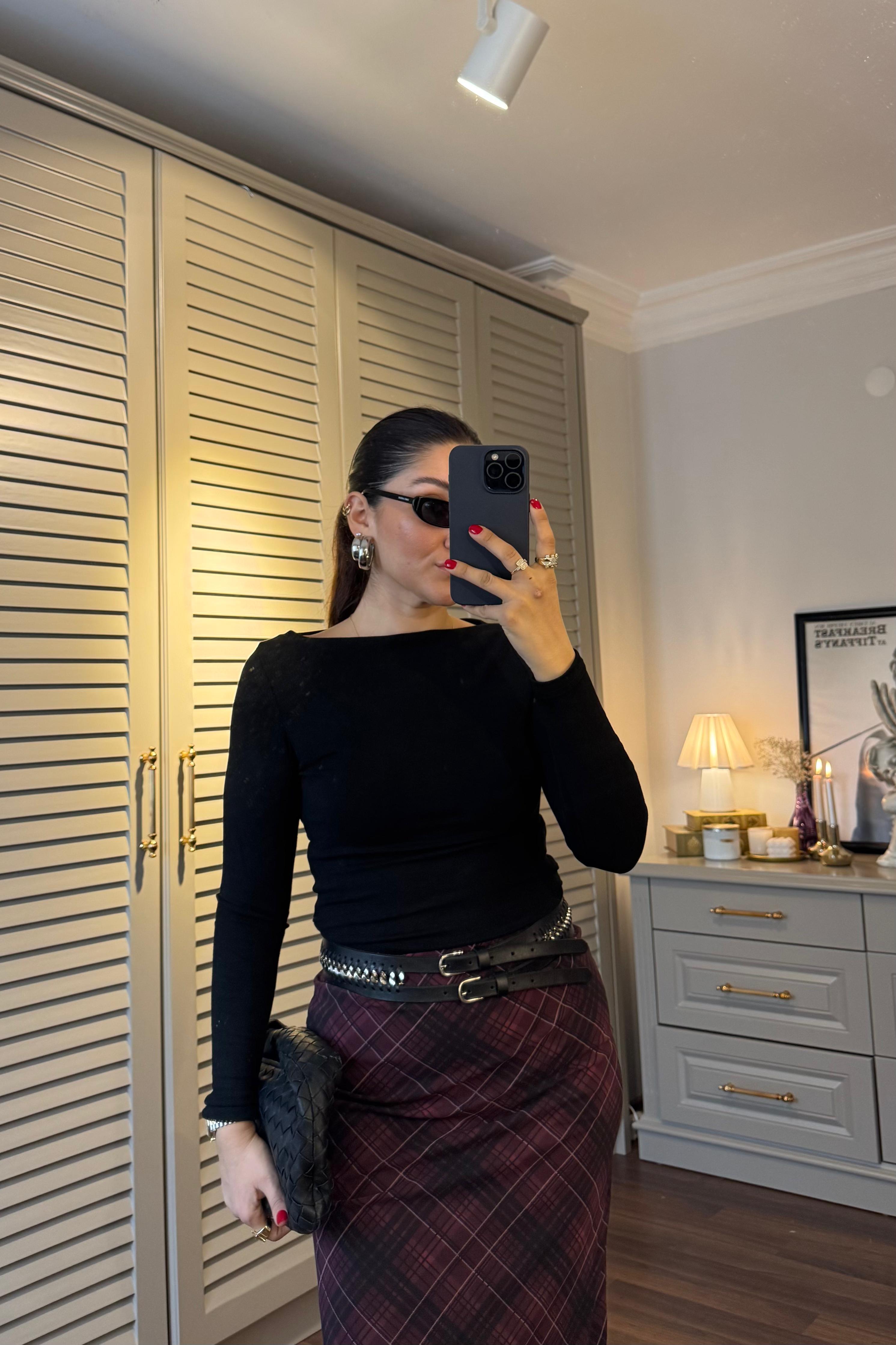 KAYIK YAKA DRAPE DETAYLI BLUZ/6893