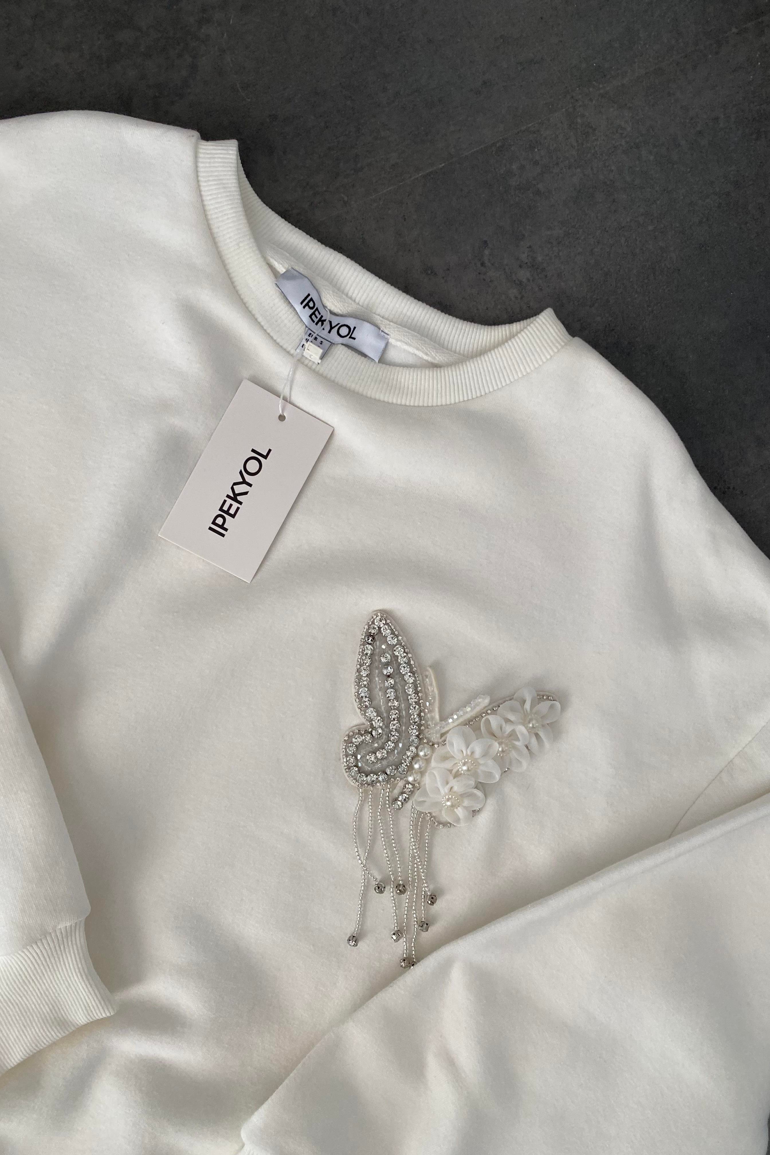 KELEBEK İŞLEMELİ İPEKYOL SWEATSHIRT