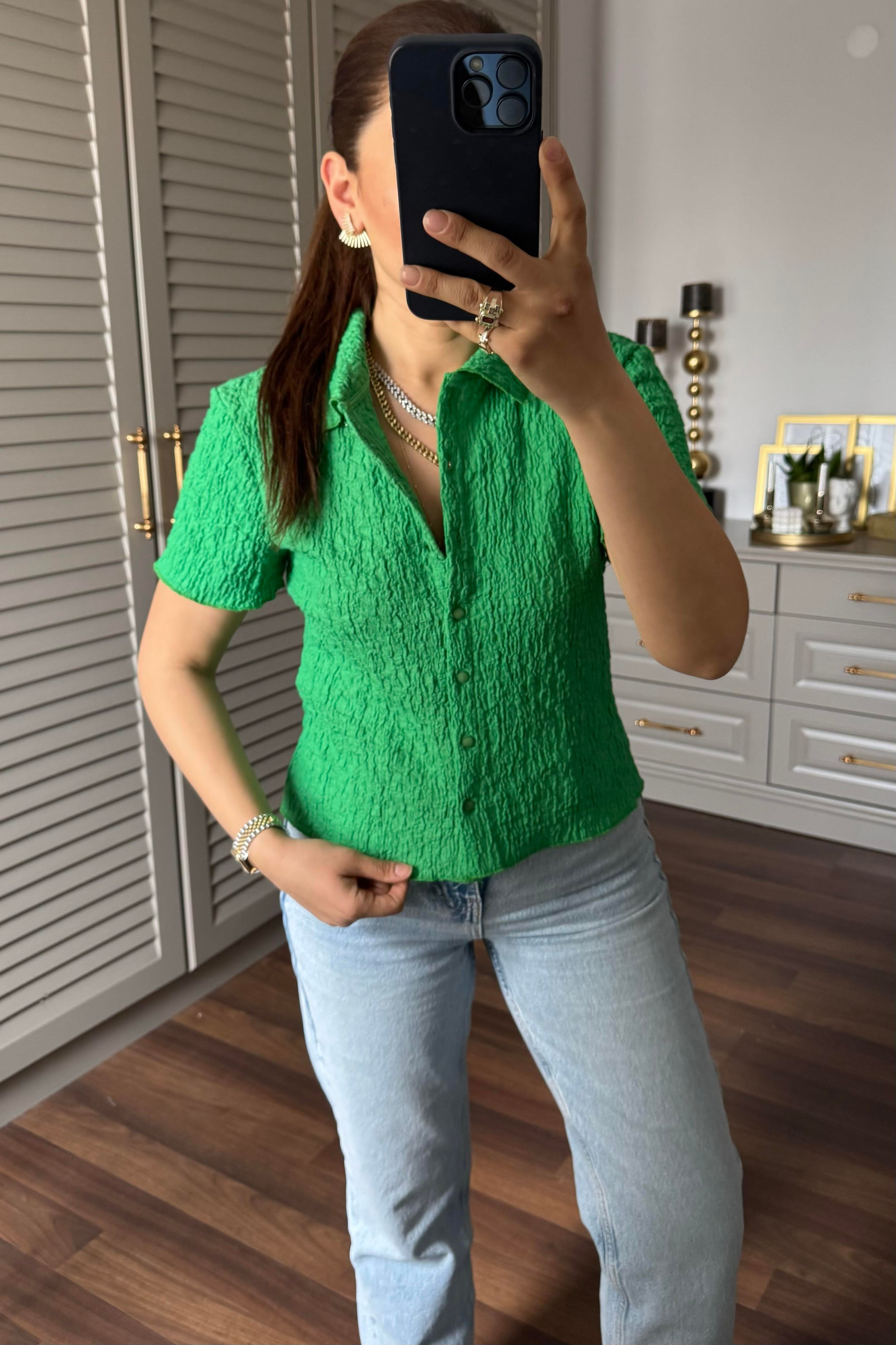 KISA KOL BUBBLE GÖMLEK