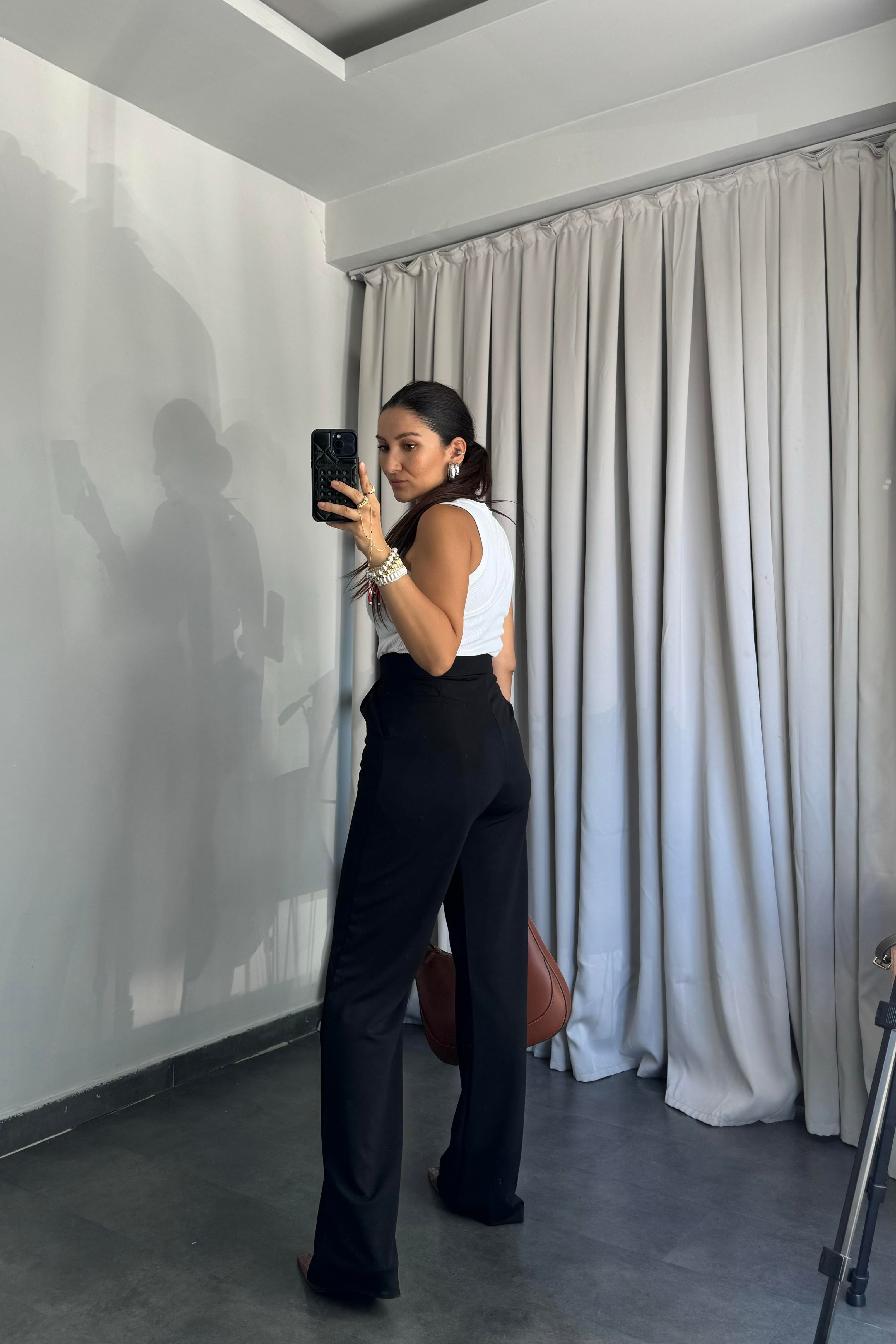 KREP KUMAŞ CIRTLI  PALAZZO PANTOLON/K038
