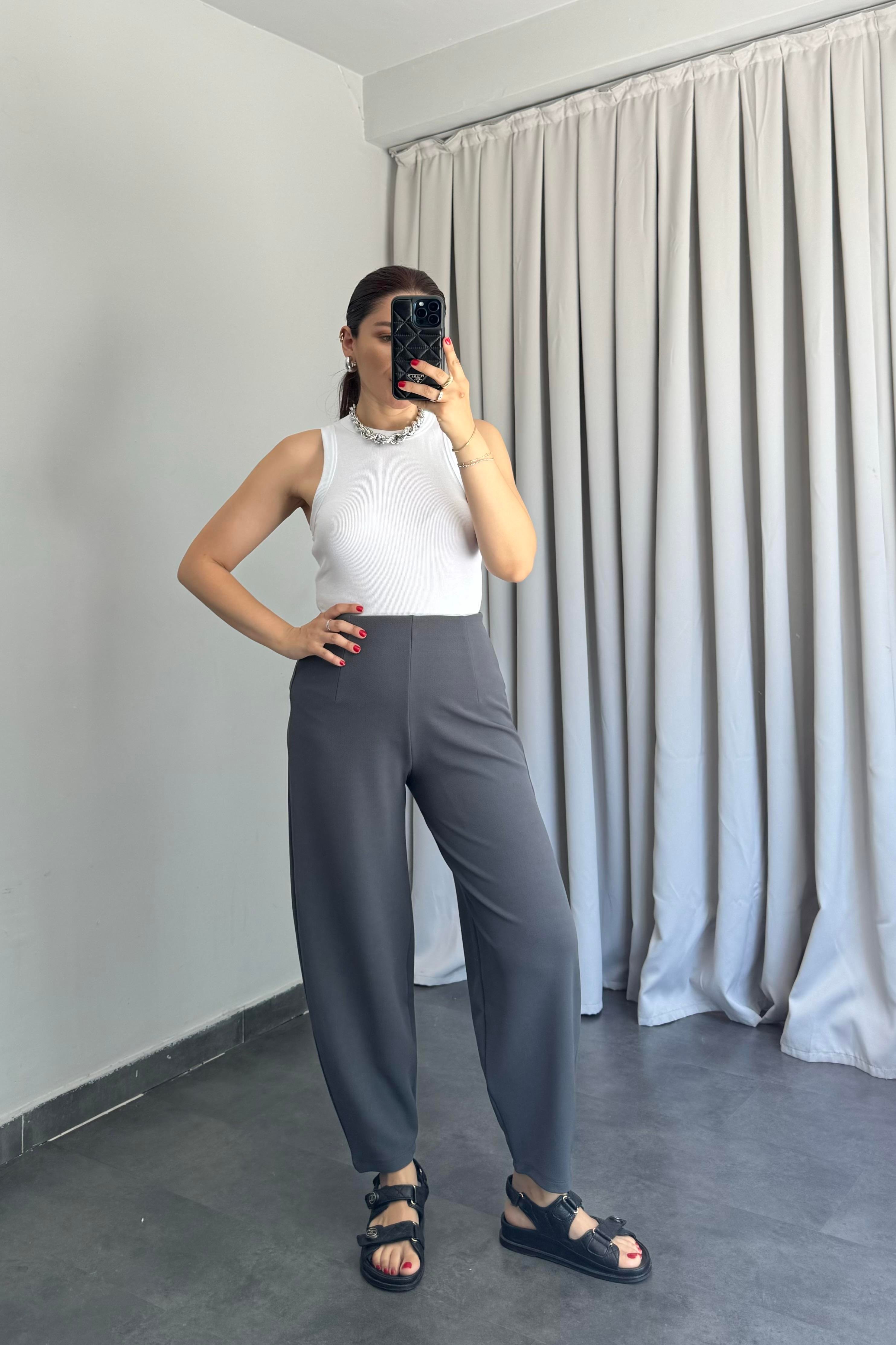 KREP KUMAŞ ŞALVAR PANTOLON/Y015