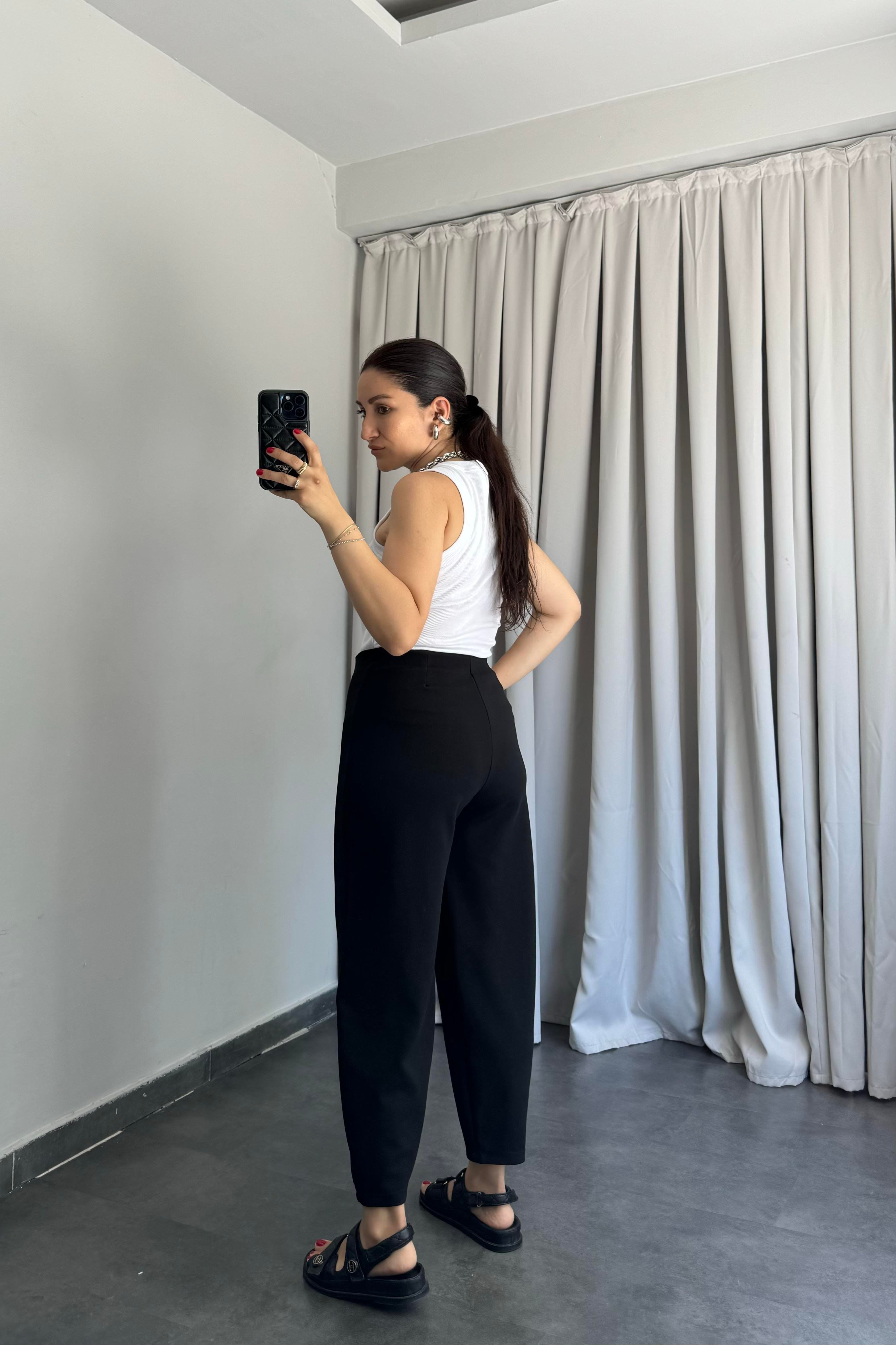 KREP KUMAŞ ŞALVAR PANTOLON/Y015