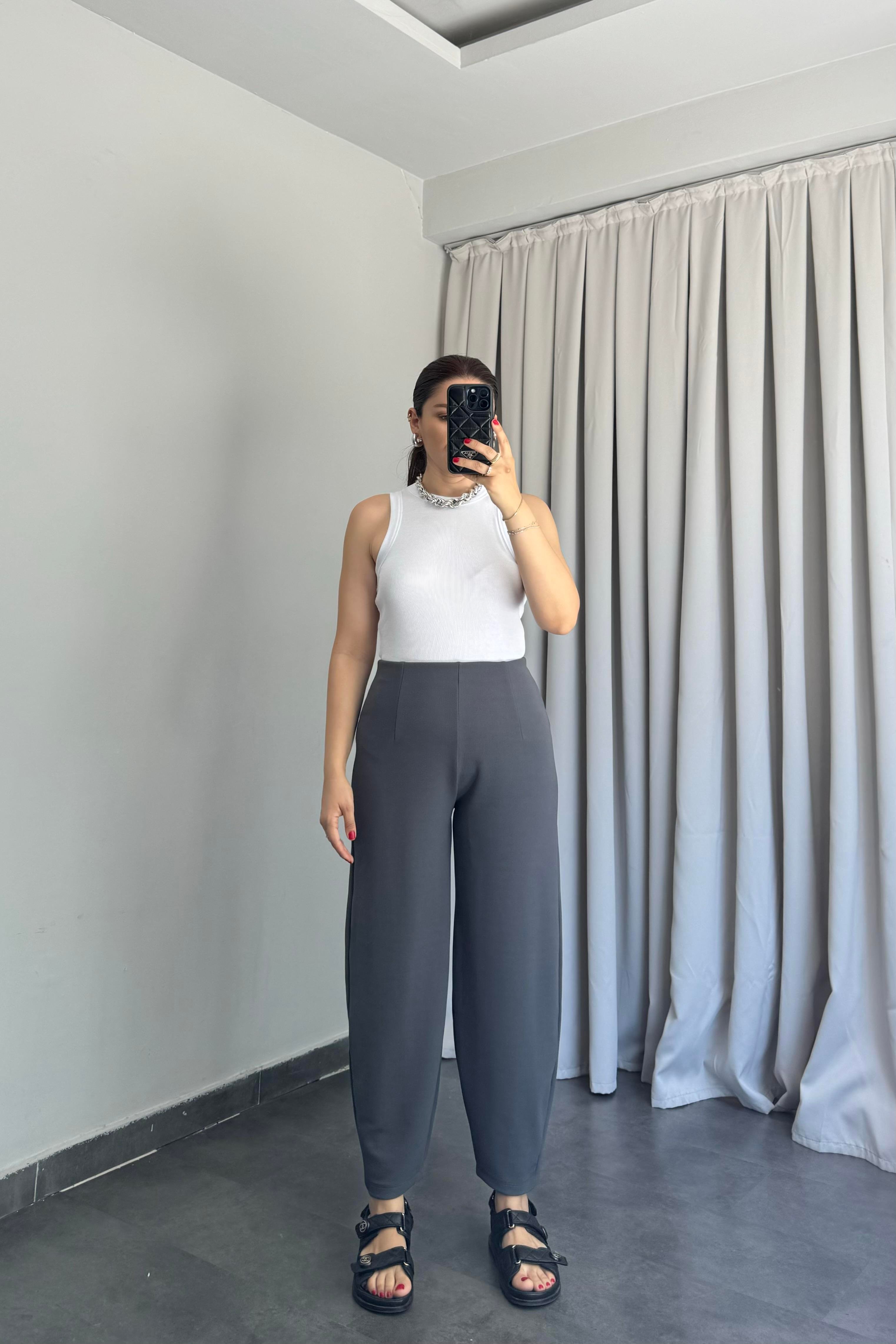 KREP KUMAŞ ŞALVAR PANTOLON/Y015