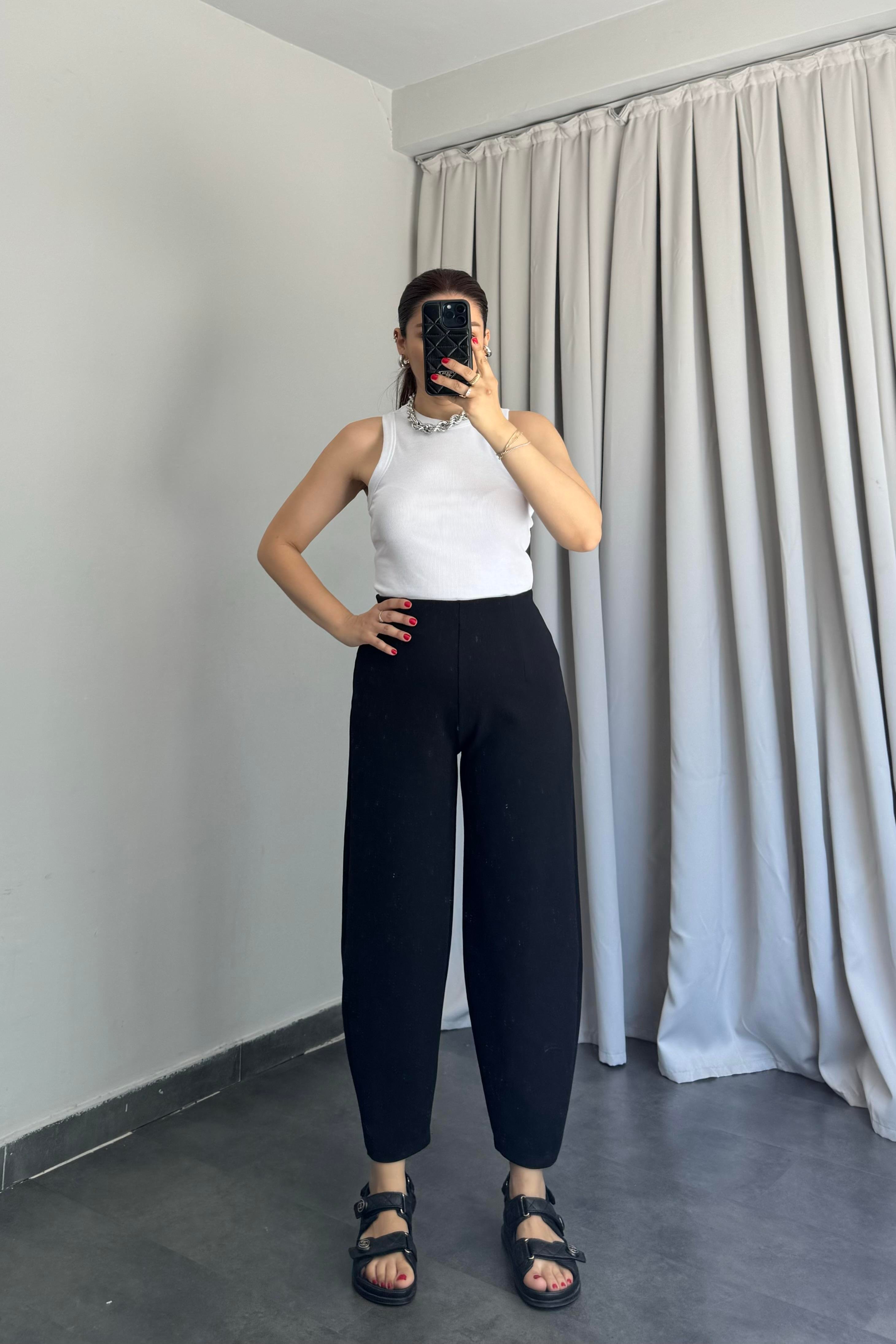 KREP KUMAŞ ŞALVAR PANTOLON/Y015