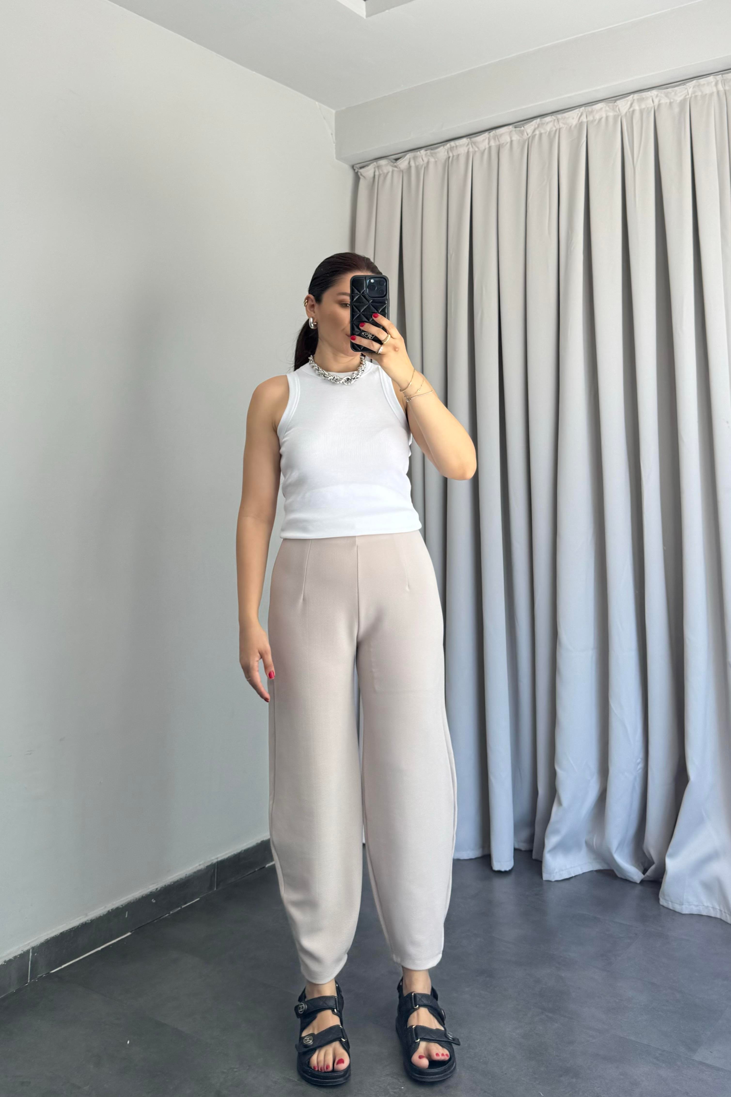 KREP KUMAŞ ŞALVAR PANTOLON/Y015