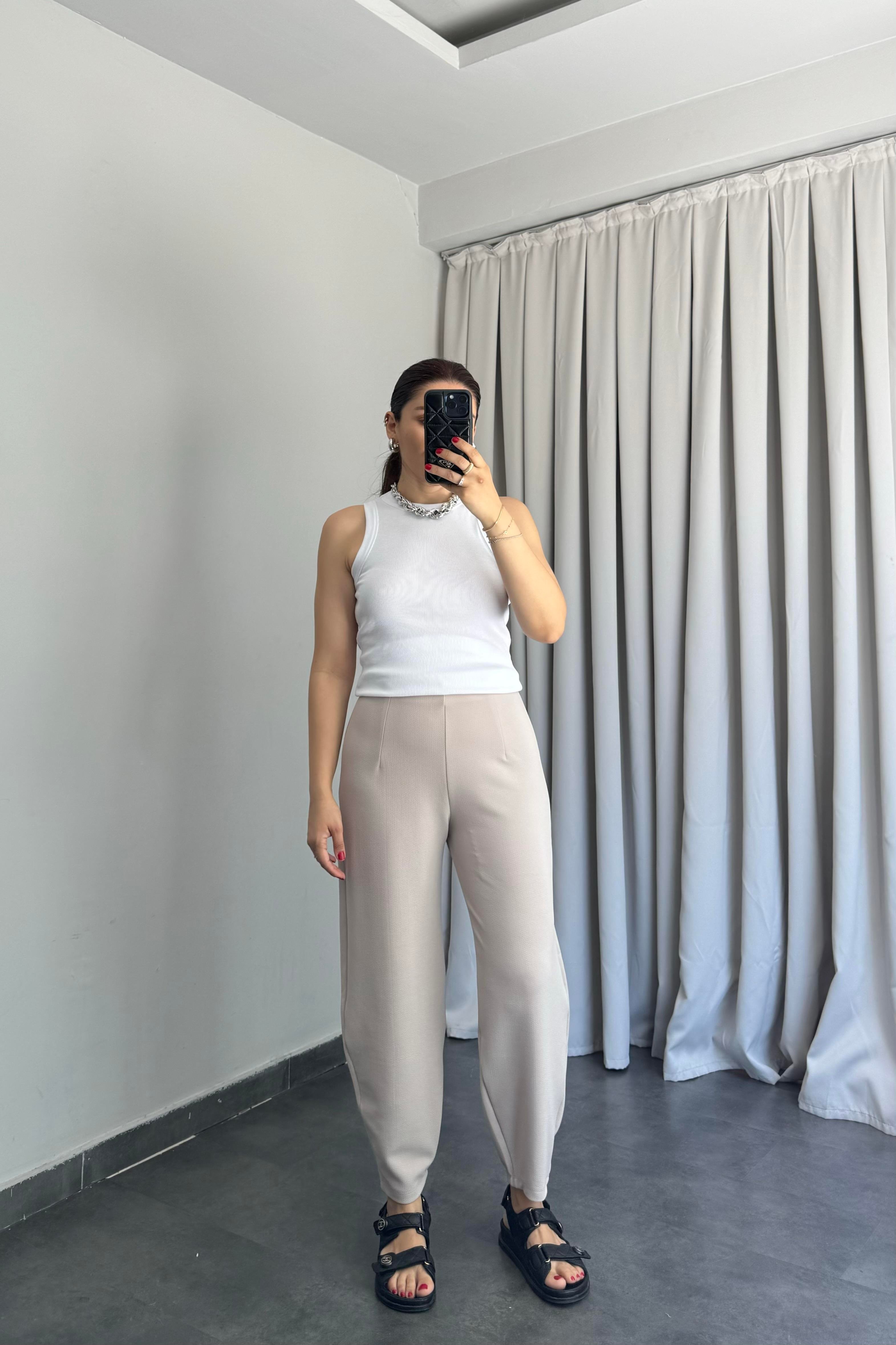 KREP KUMAŞ ŞALVAR PANTOLON/Y015