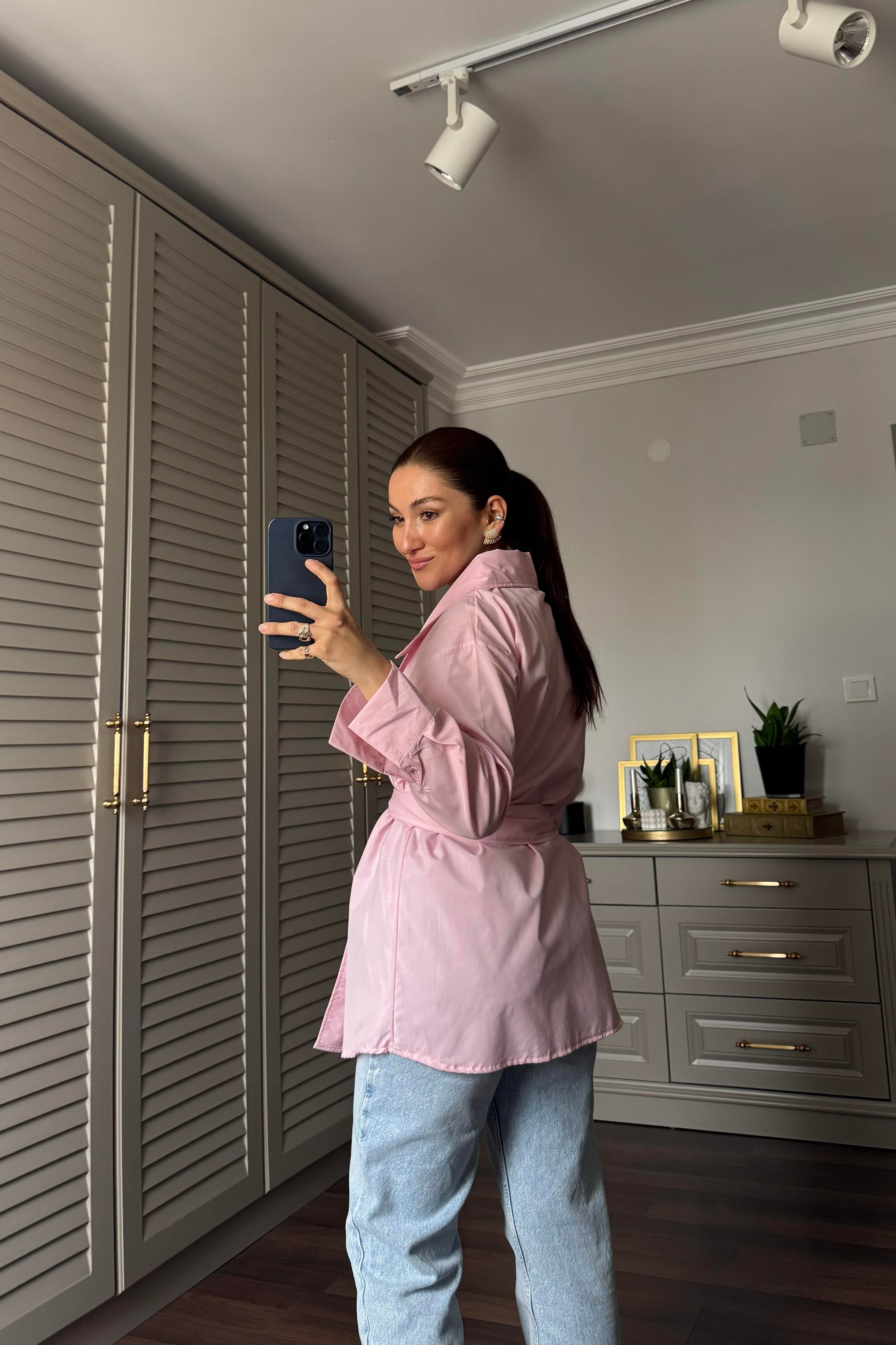 KRUVAZE KUŞAKLI GÖMLEK