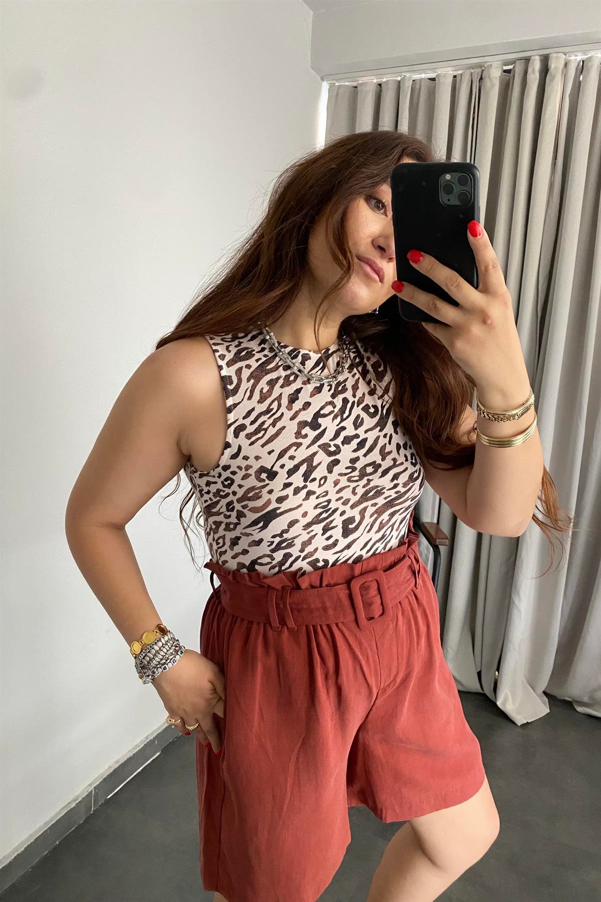 LEOPAR DESENLİ BODYSUIT
