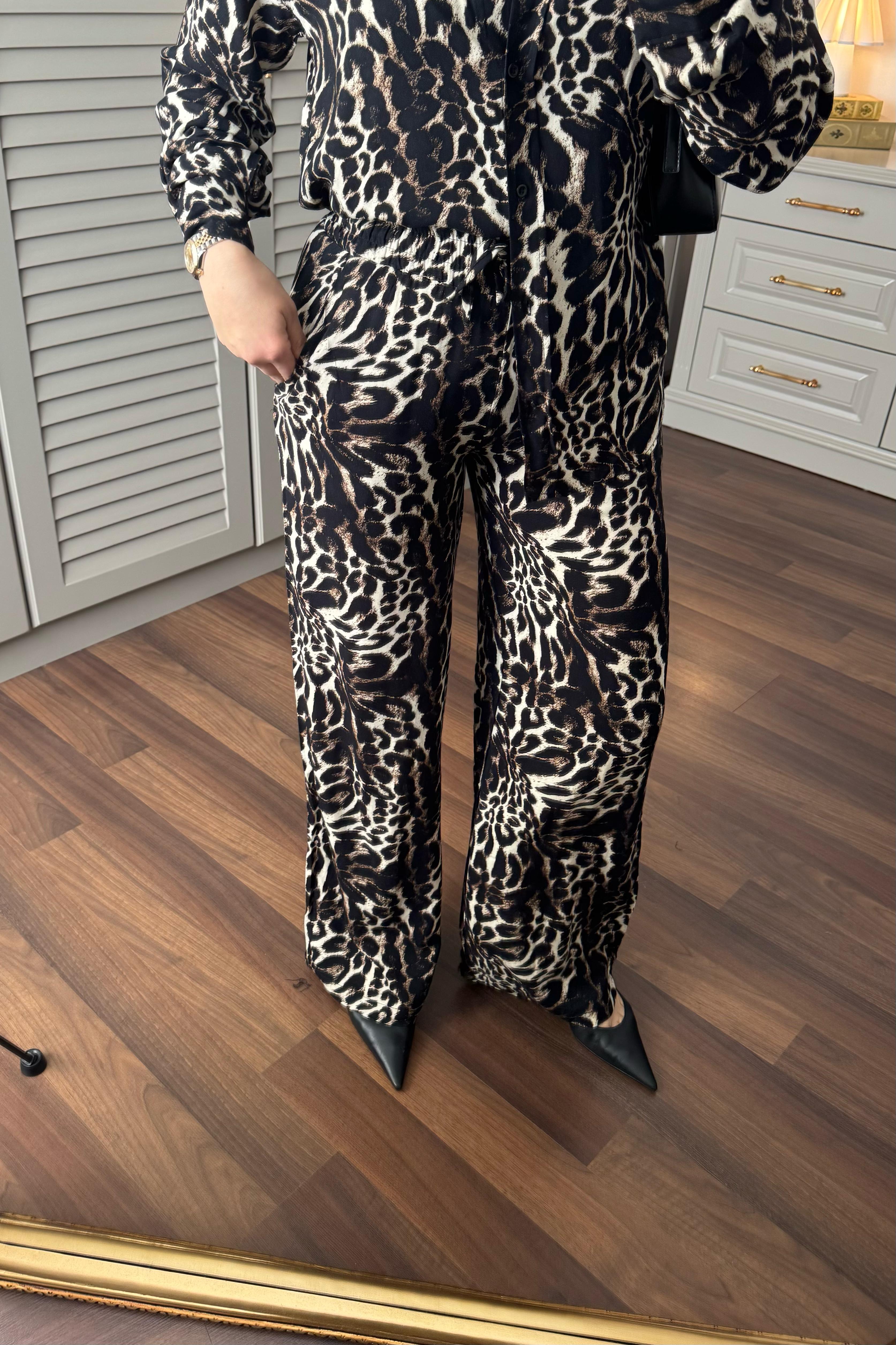 LEOPAR DESENLİ GÖMLEK TAKIM