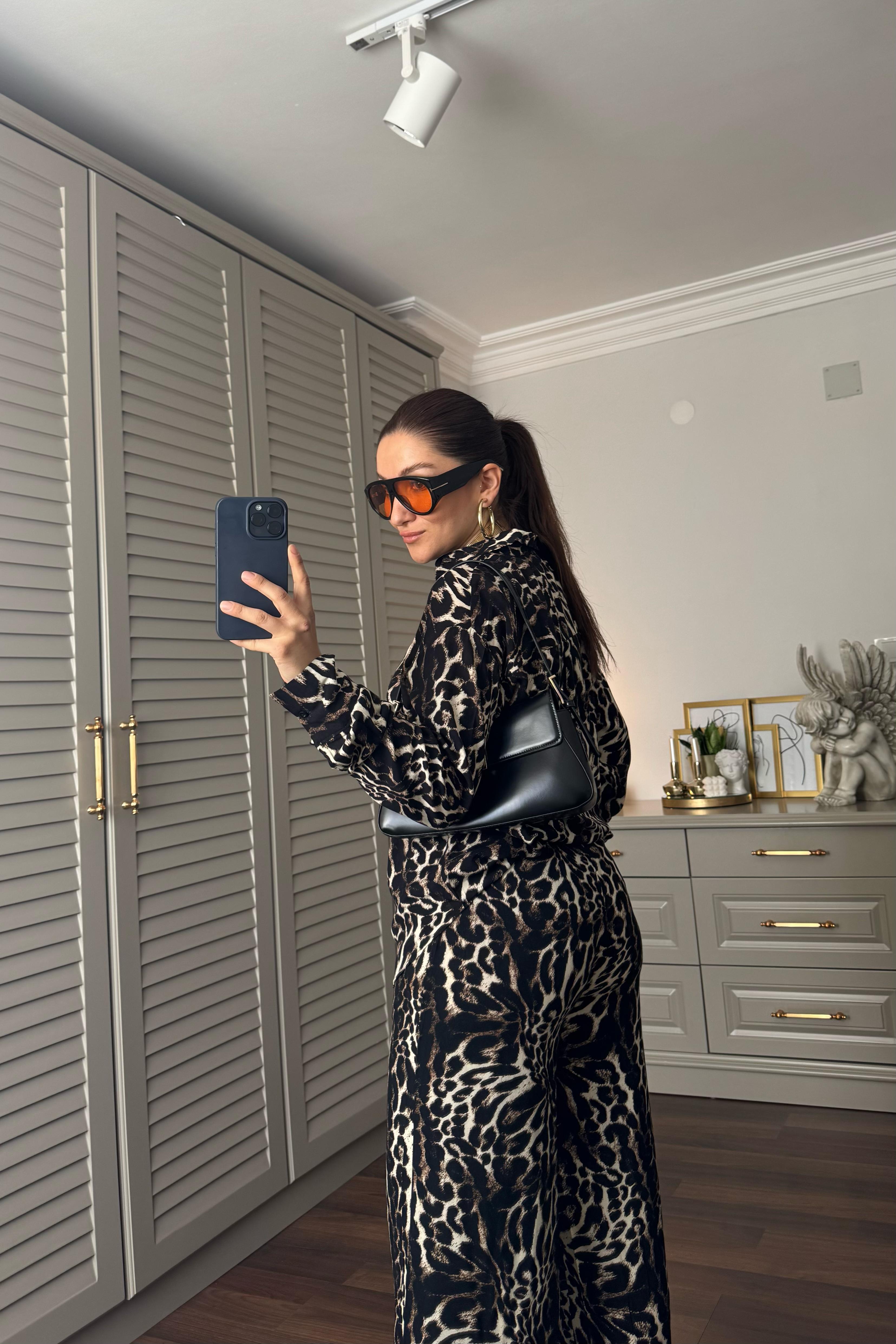 LEOPAR DESENLİ GÖMLEK TAKIM