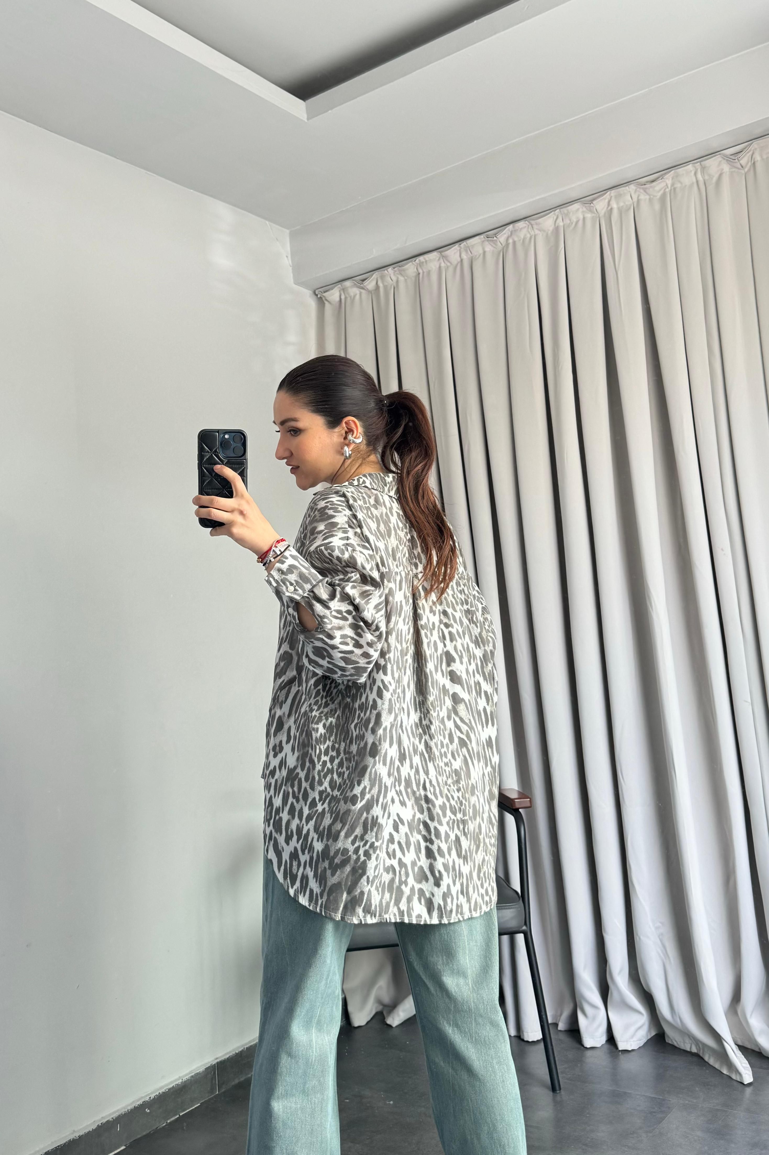 LEOPAR DESENLİ GÖMLEK/4859