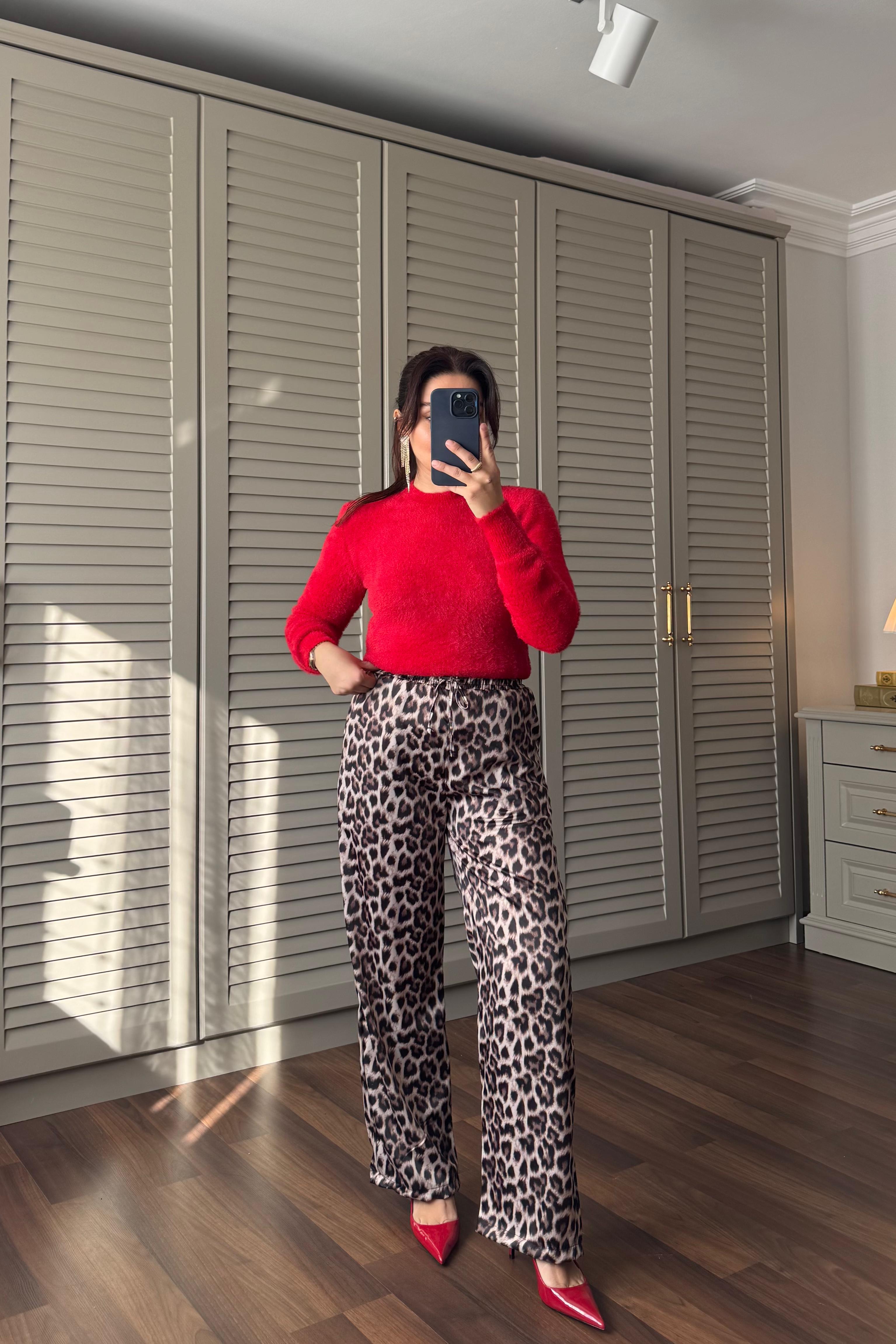 LEOPAR SATEN PANTOLON/0473