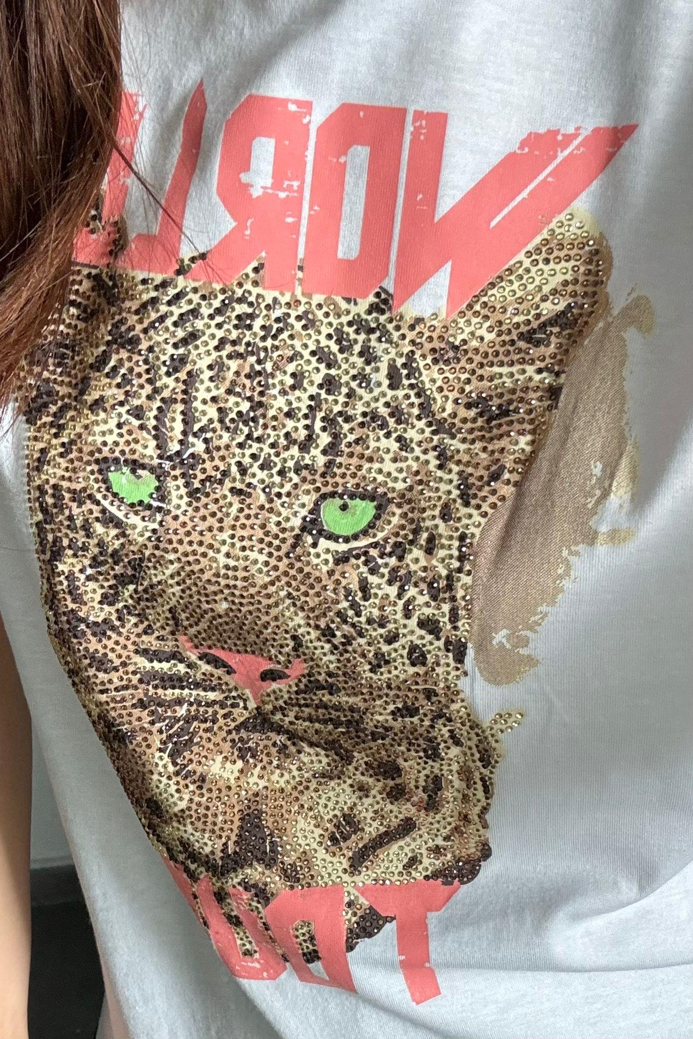 LEOPAR TAŞLI BASIC T-SHIRT /4501