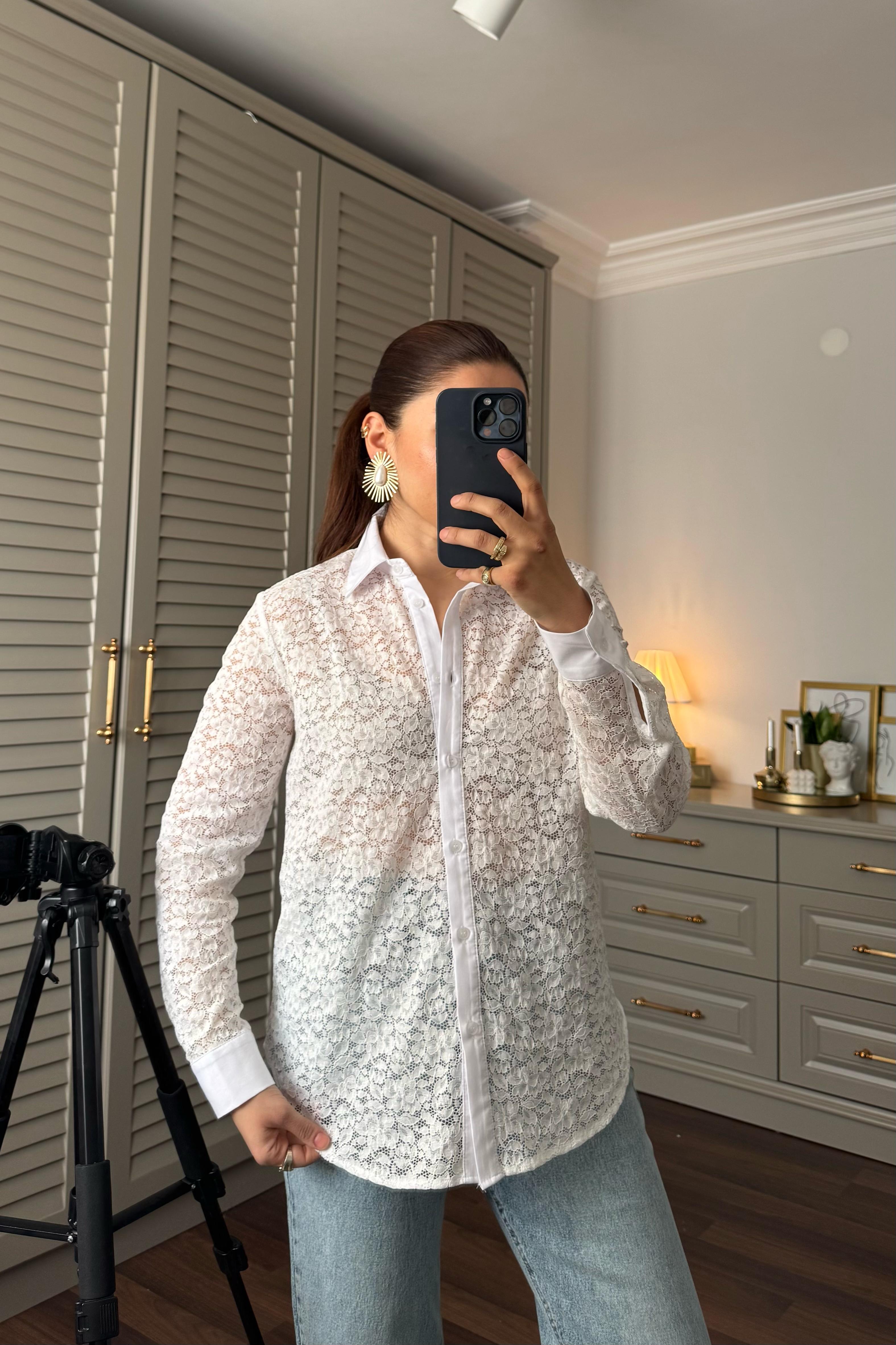 LİKRALI GÜPÜR GÖMLEK