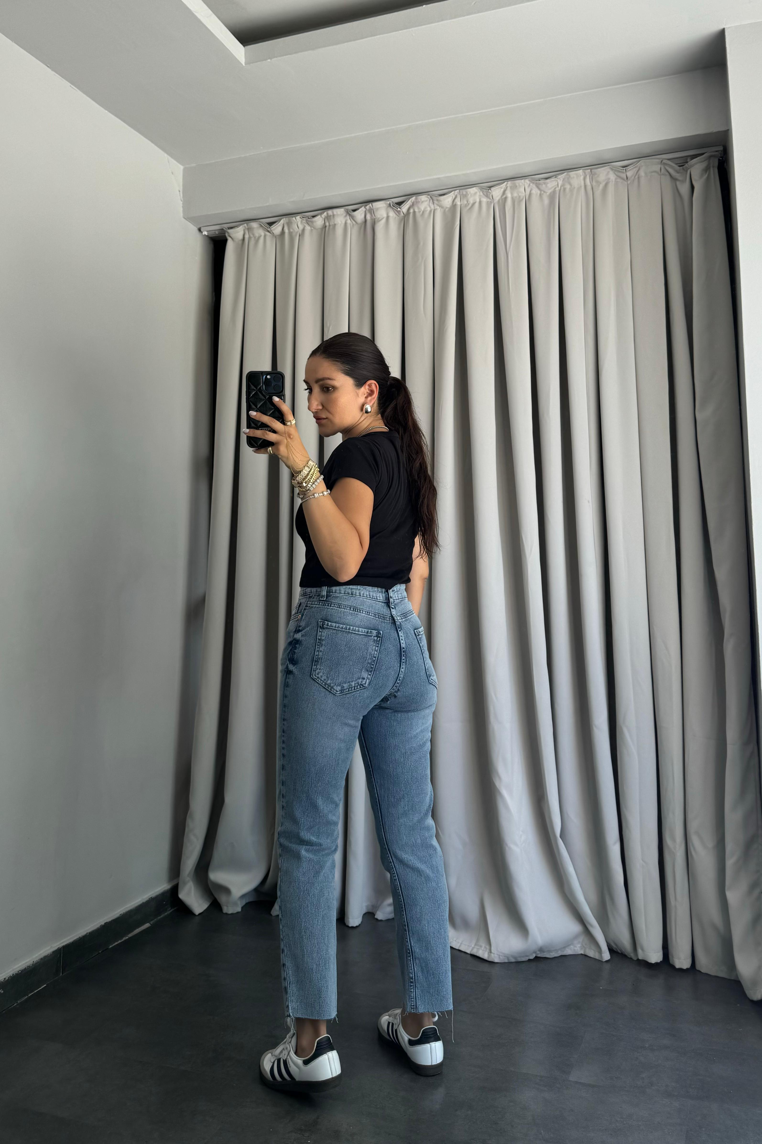 LİKRALI YÜKSEK BEL BOY FİT JEAN