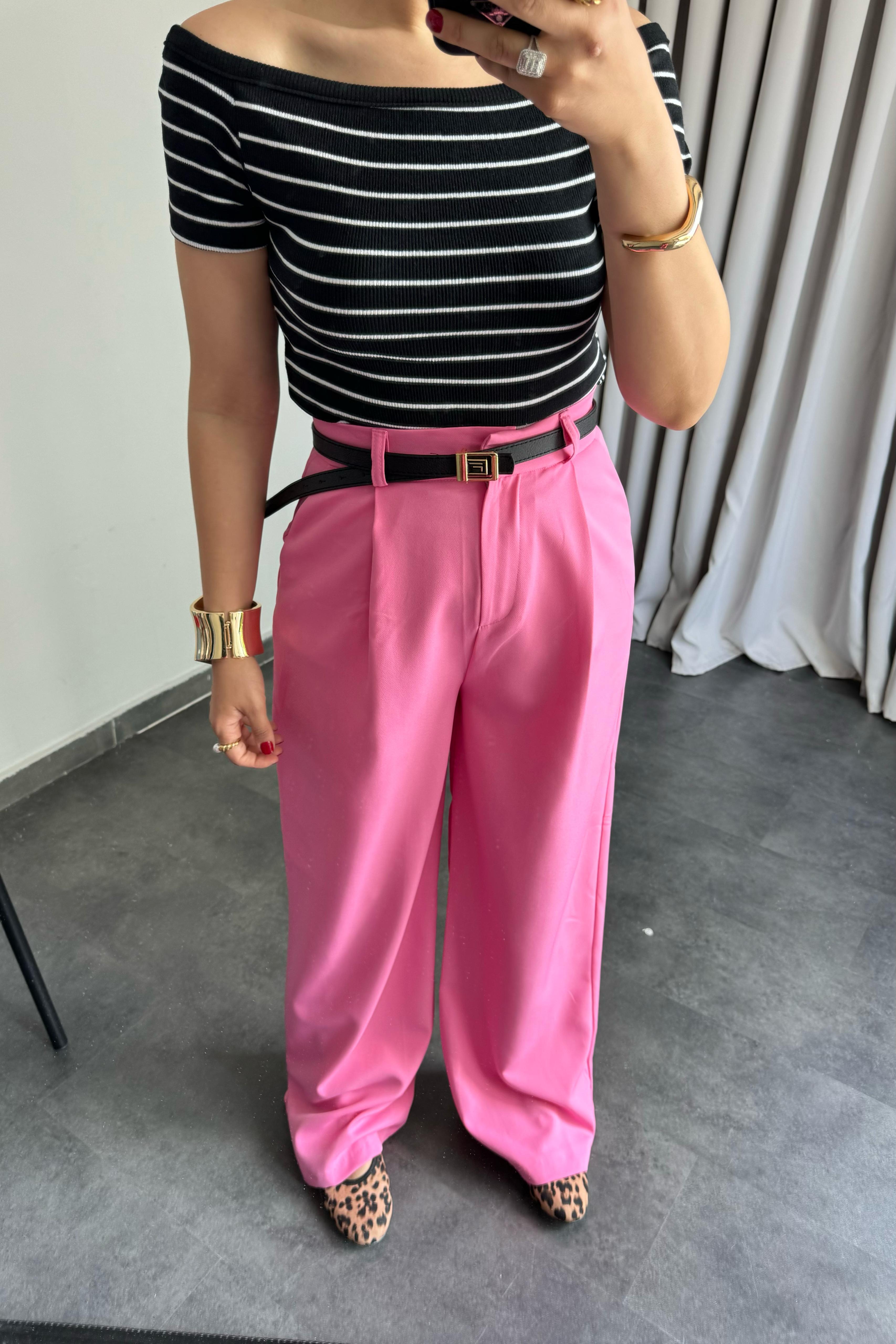 MADONNA YAKA ÇİZGİLİ CROP