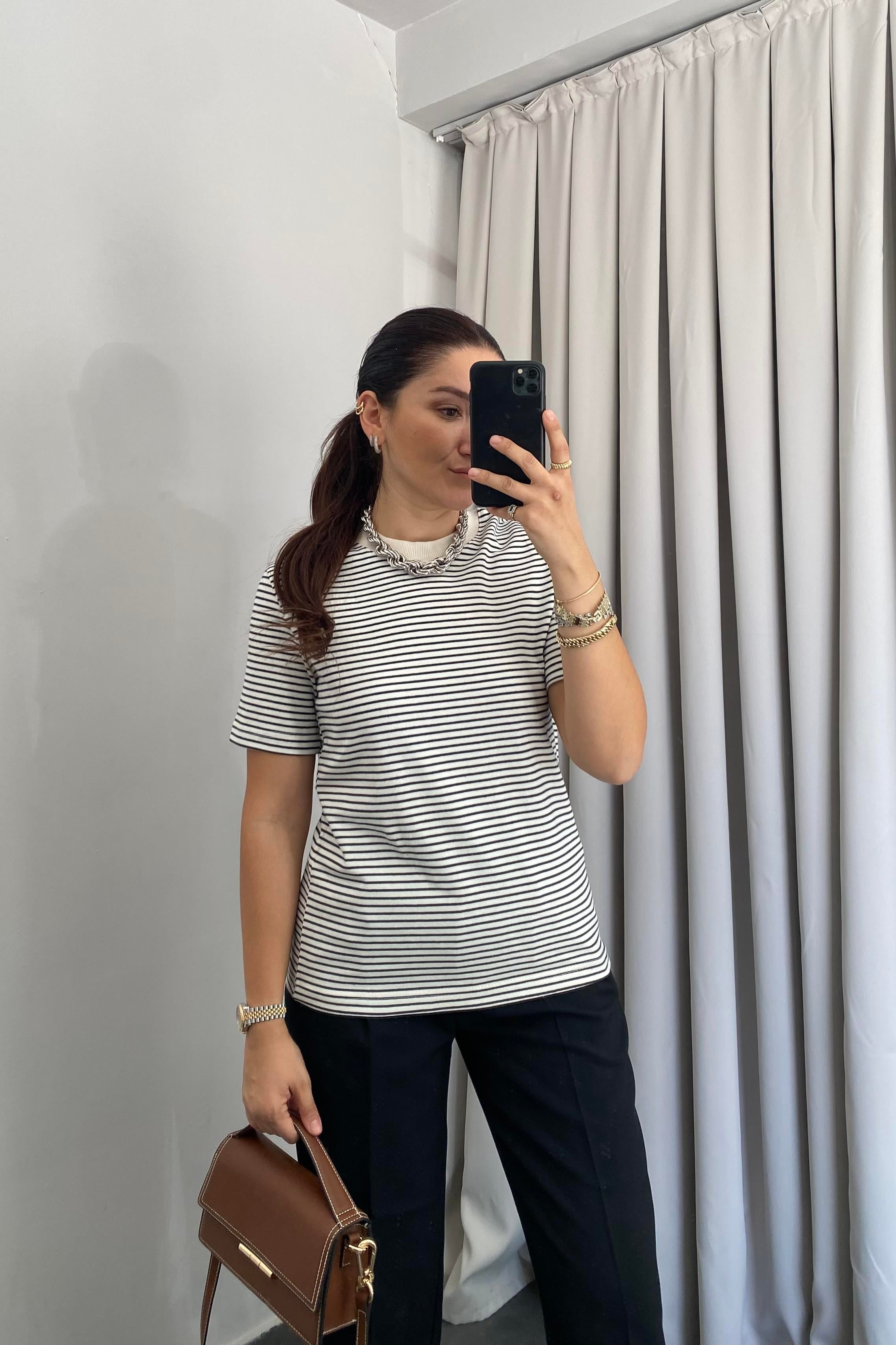 MASSİMO ÇİZGİLİ BASIC T-SHIRT