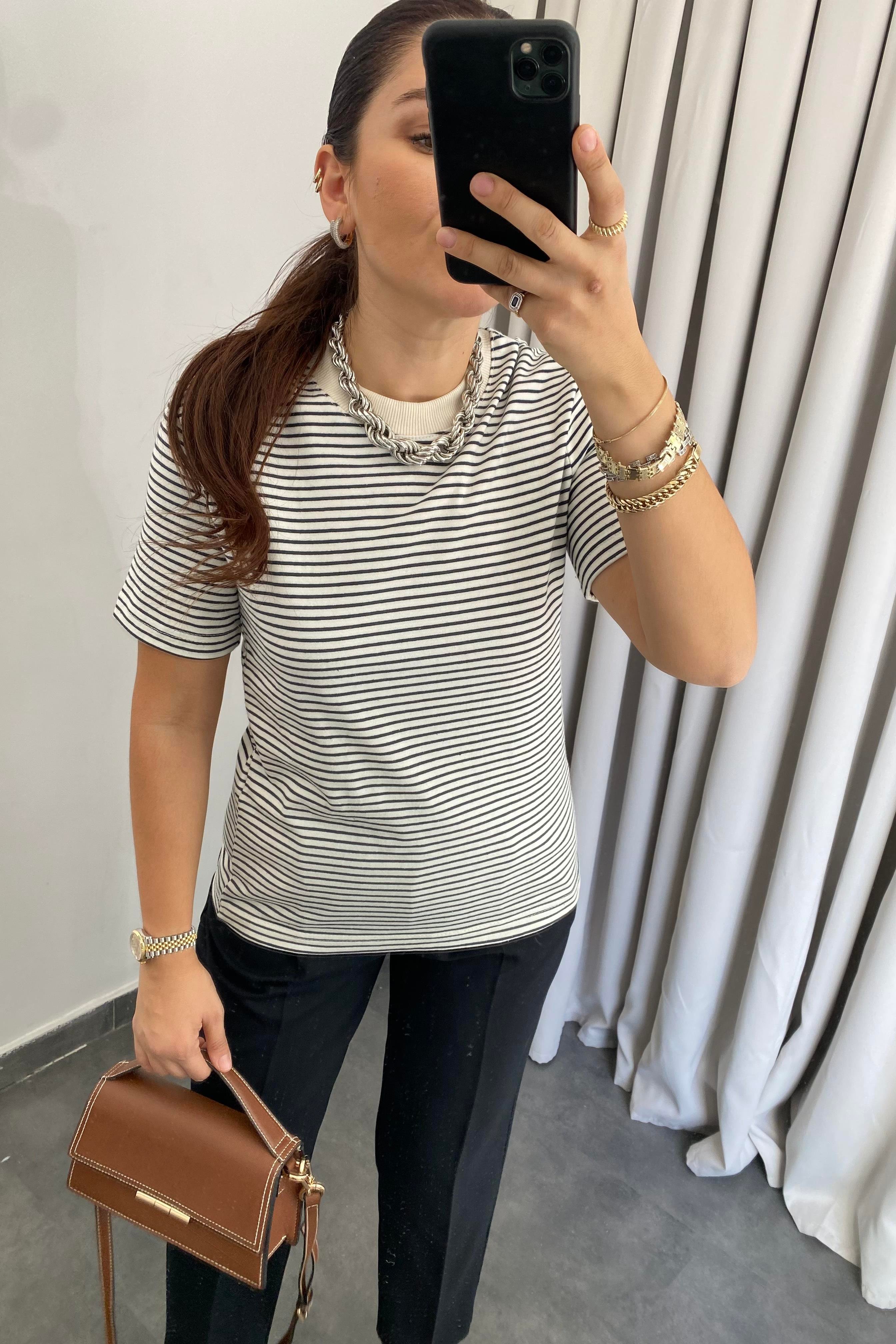 MASSİMO ÇİZGİLİ BASIC T-SHIRT