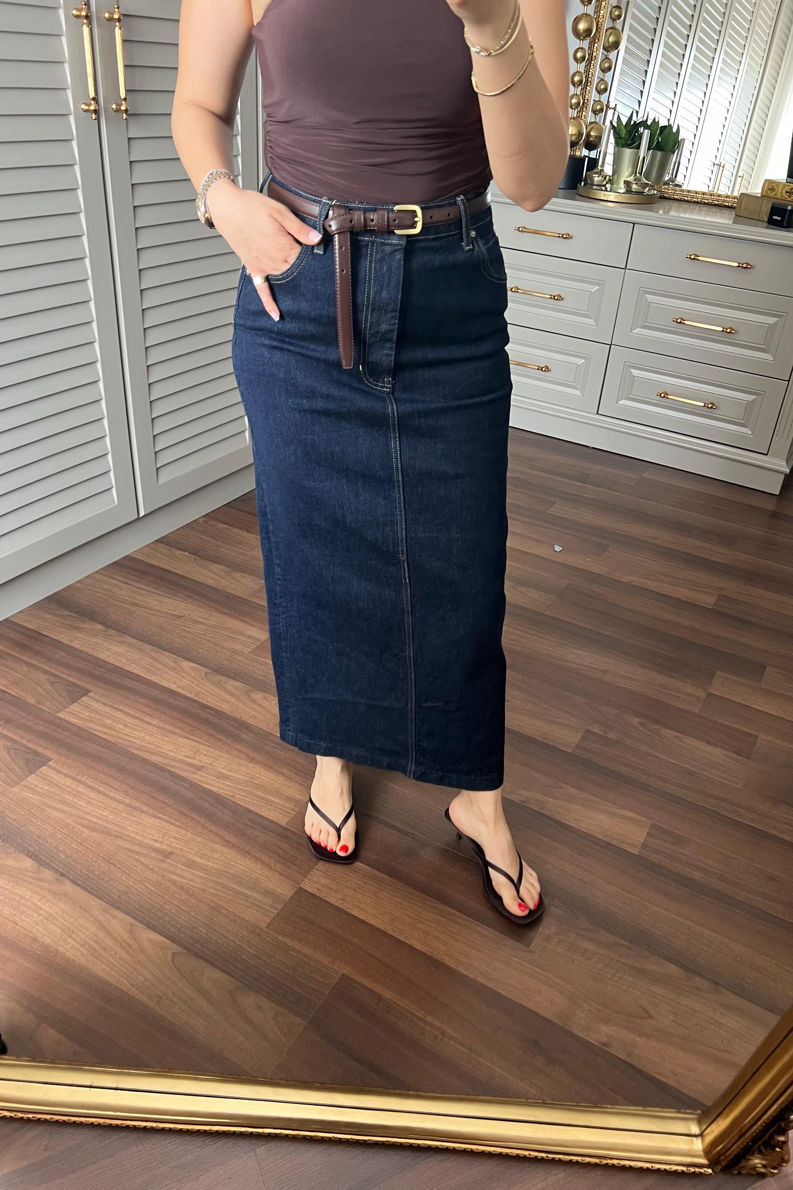 MAXİ BOY DENİM ETEK