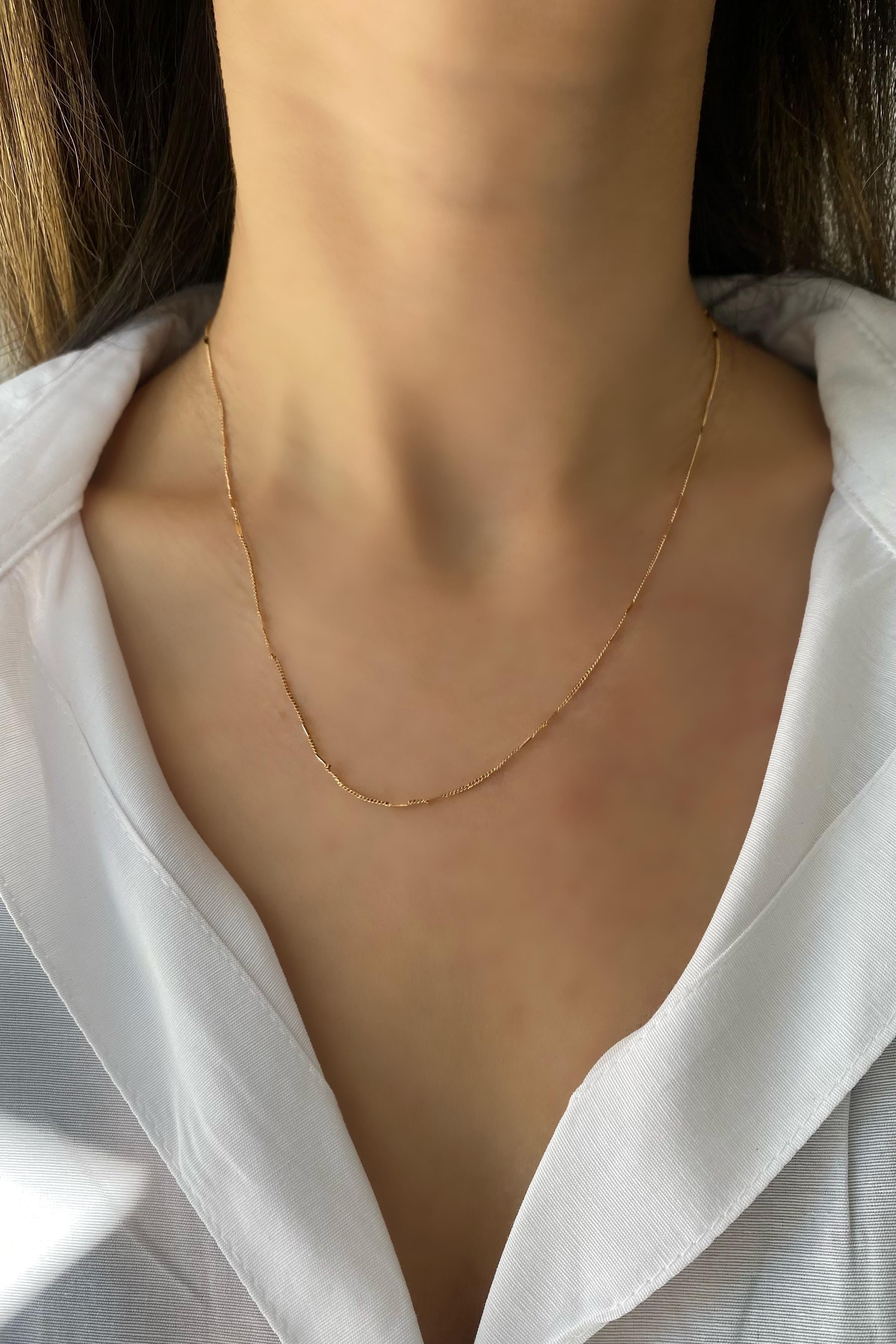 MİNELİ ZİNCİR KOLYE 45CM