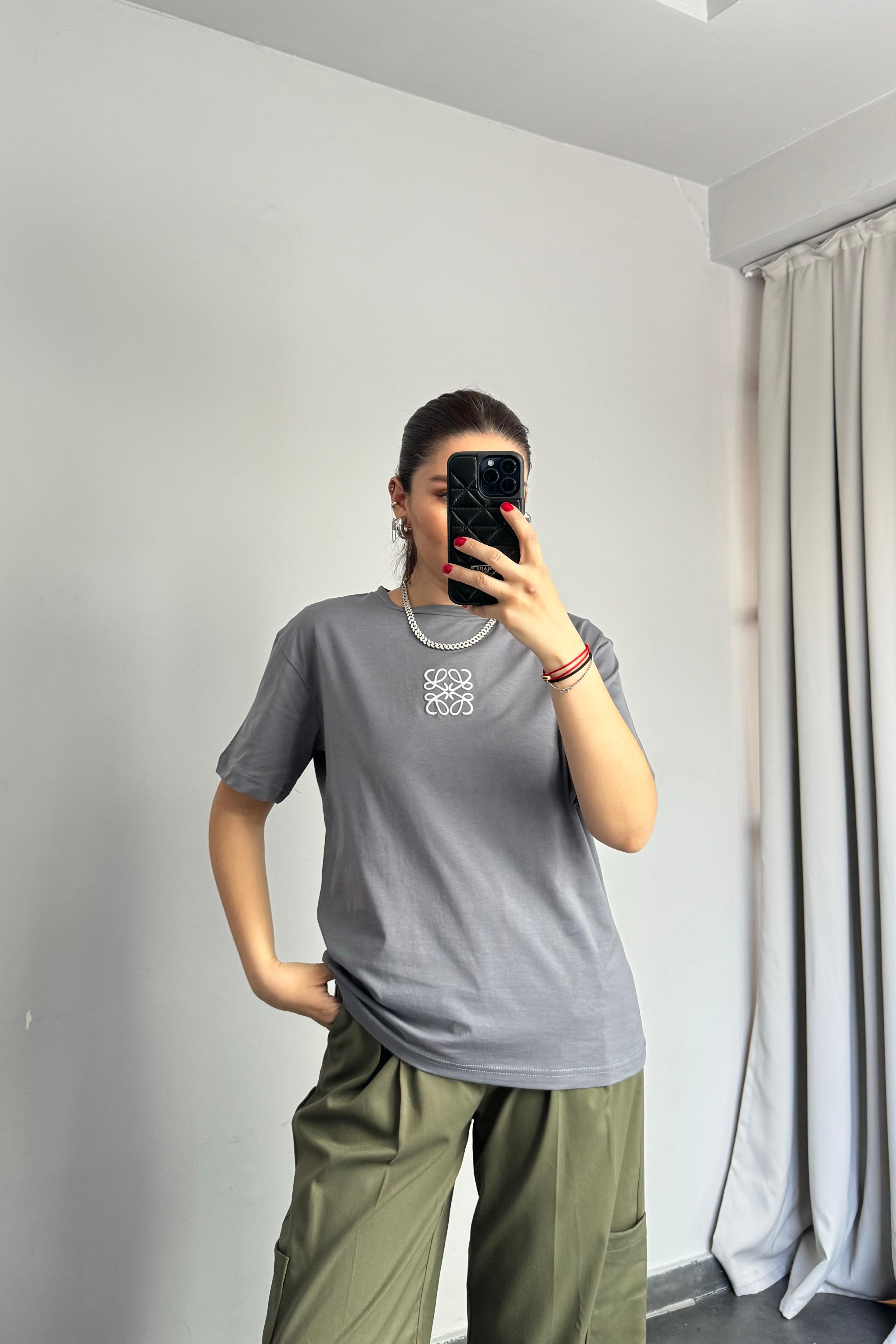 NAKIŞ İŞLEMELİ BASIC T-SHIRT/1269