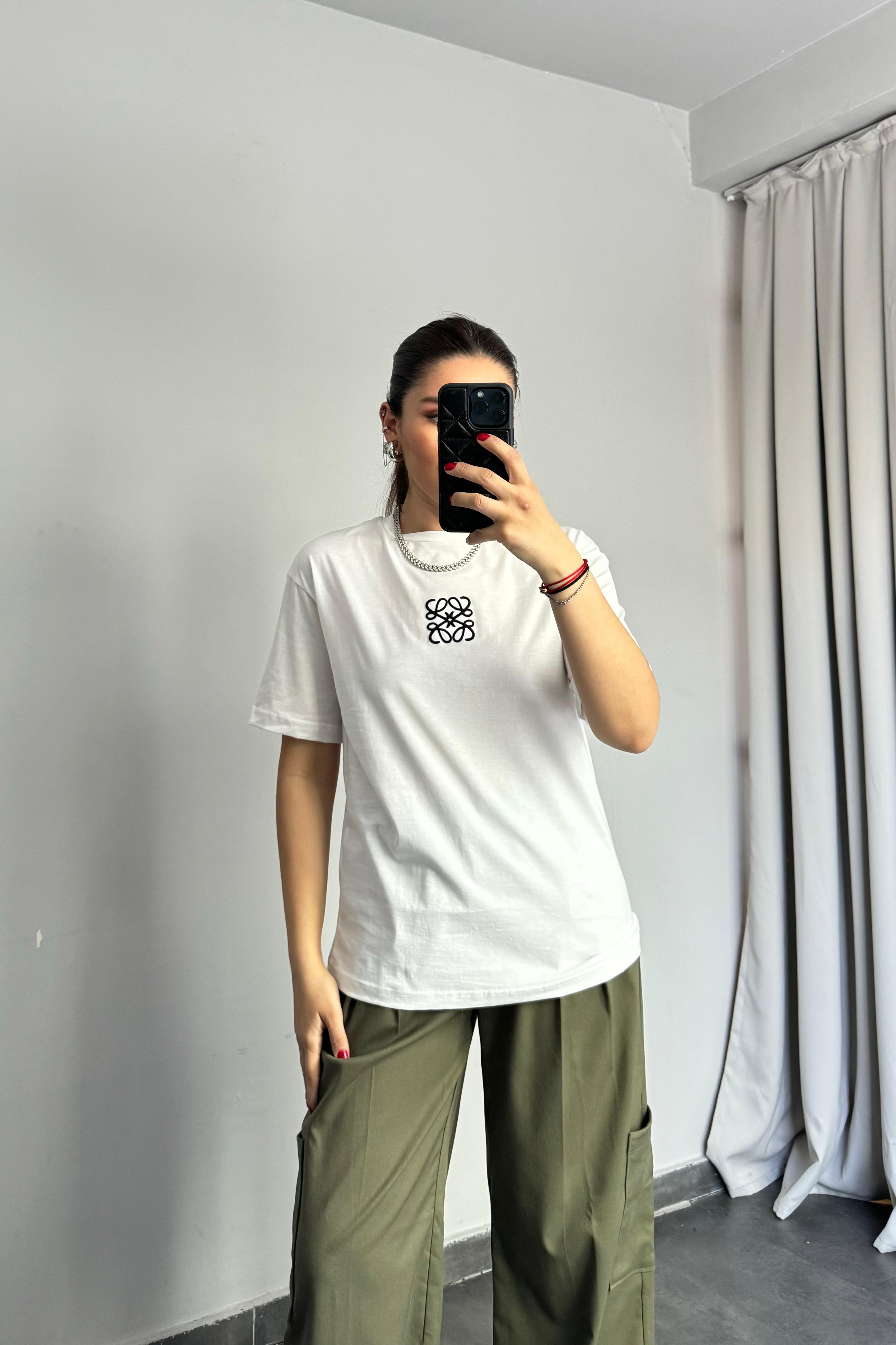 NAKIŞ İŞLEMELİ BASIC T-SHIRT/1269