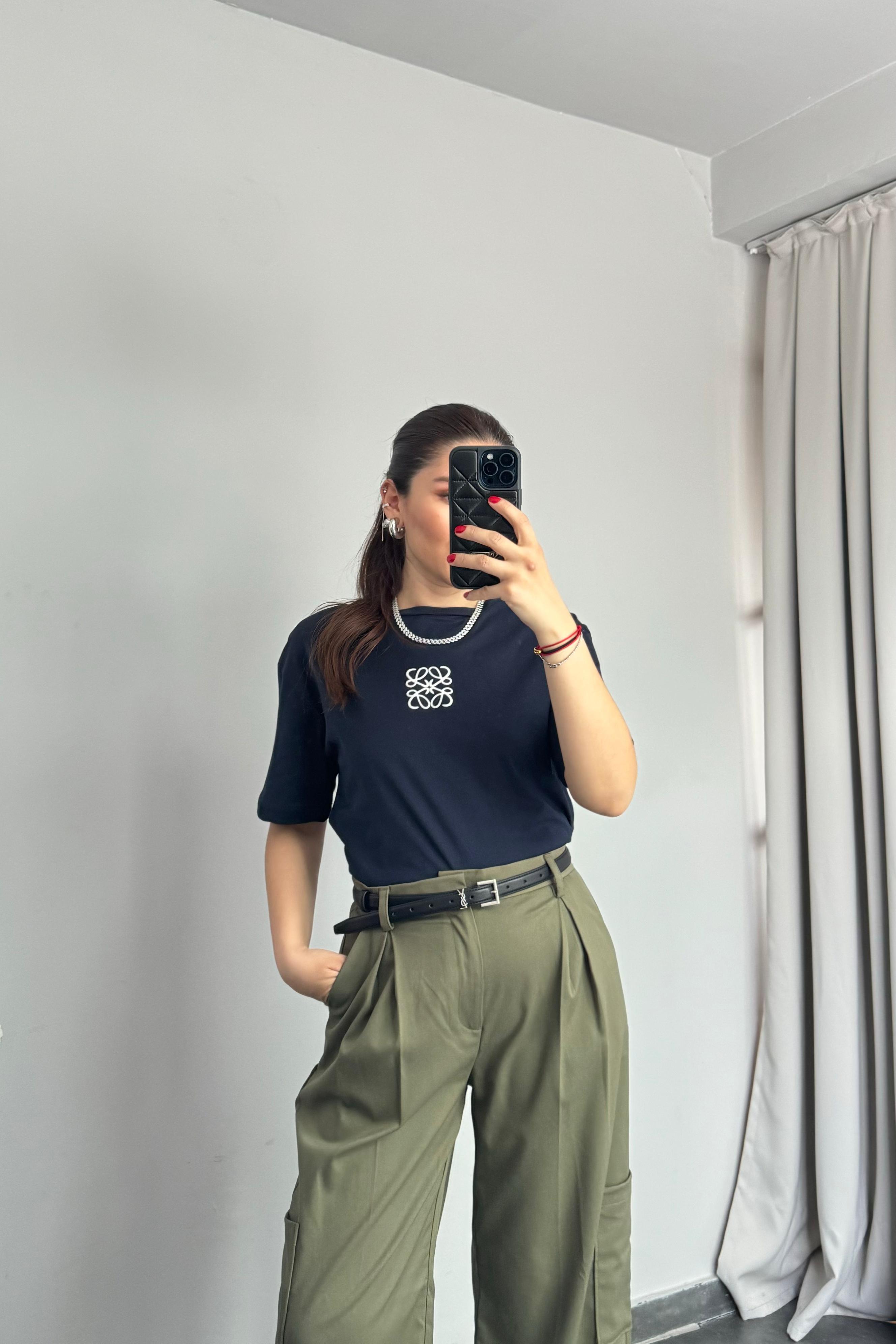 NAKIŞ İŞLEMELİ BASIC T-SHIRT/1269