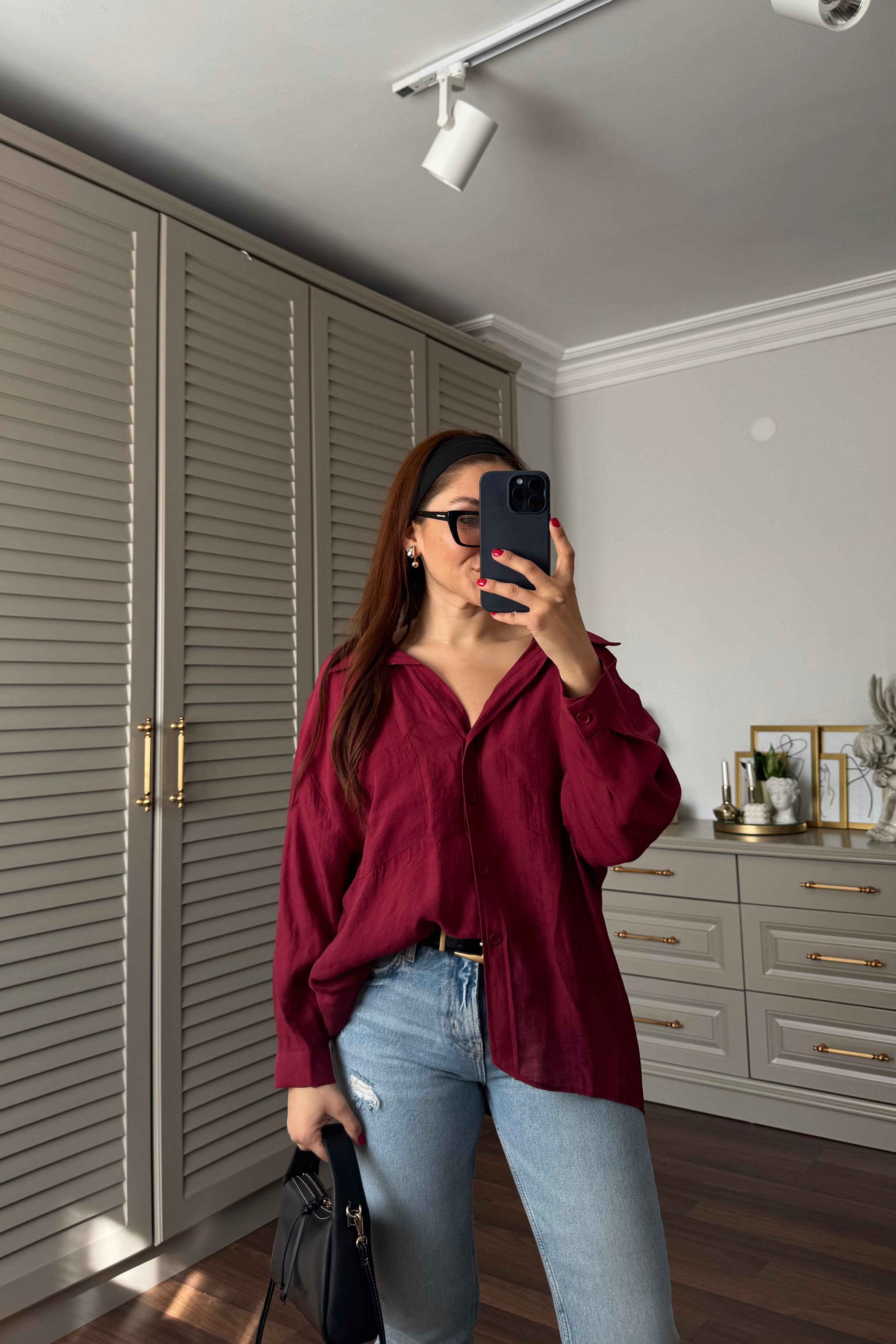 OMUZU DÜŞÜK OVERSIZE GÖMLEK/4612