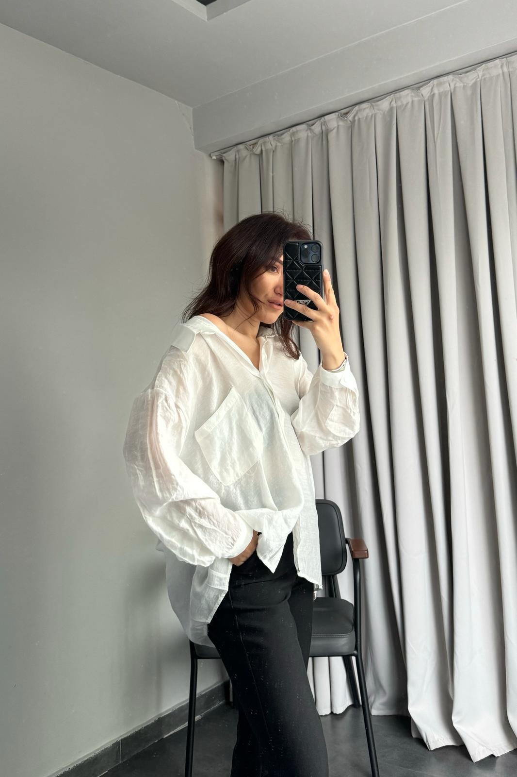 OMUZU DÜŞÜK OVERSIZE GÖMLEK/4612