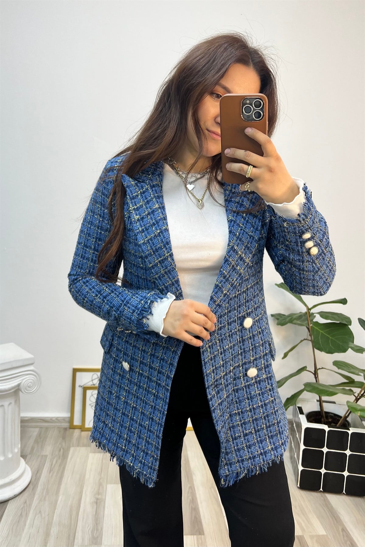 ÖNÜ DÜĞMELİ BLAZER CEKET/1103