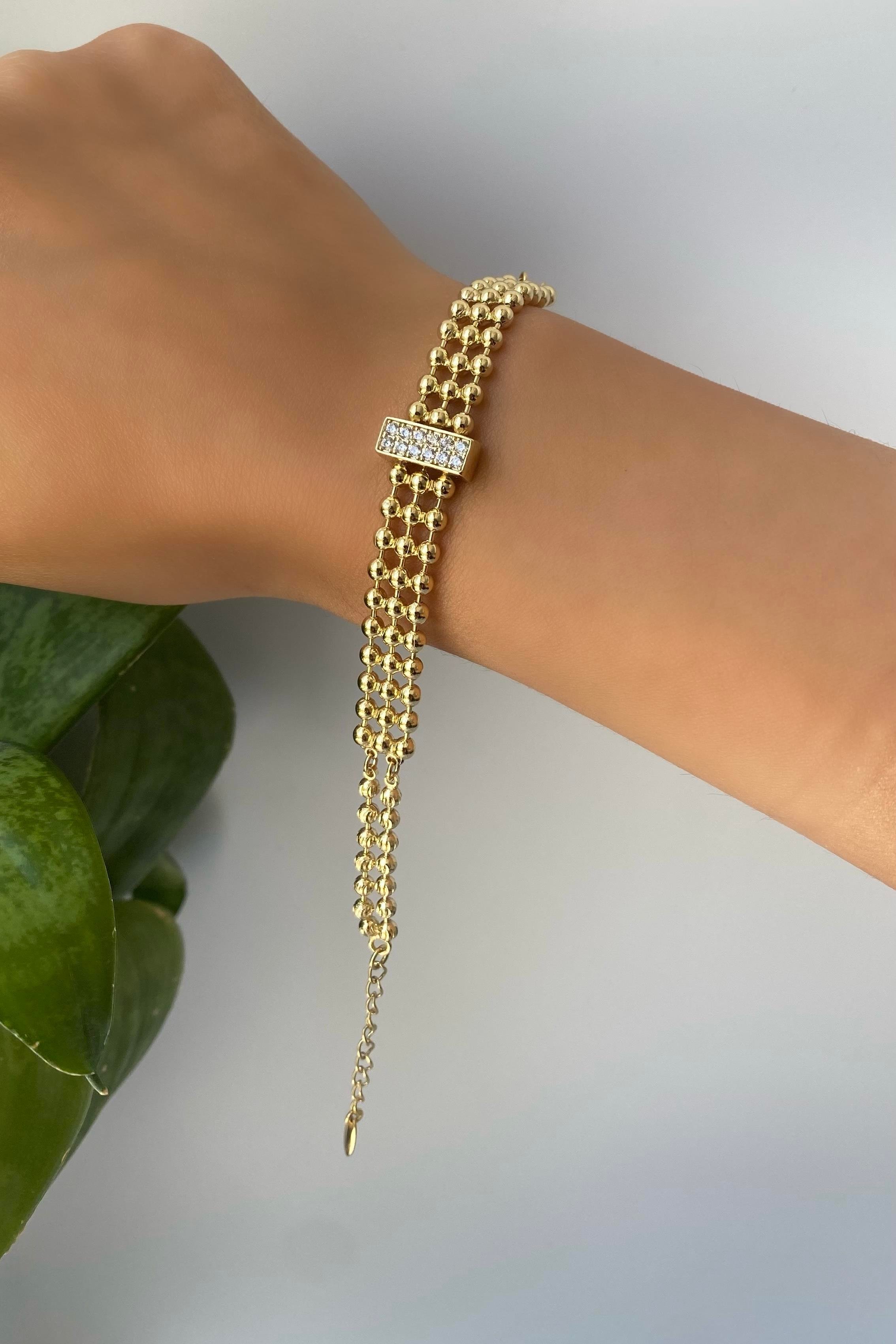 ORTASI TAŞLI DORİKALI BİLEZİK