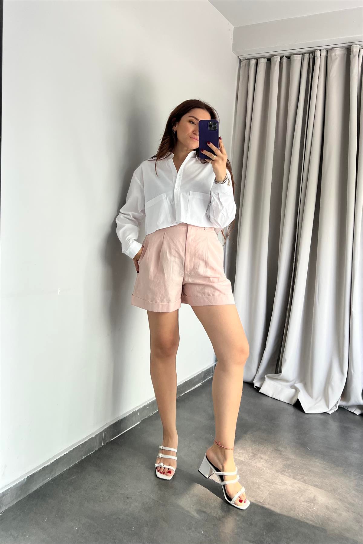 PAÇASI KATLI SATEN ŞORT