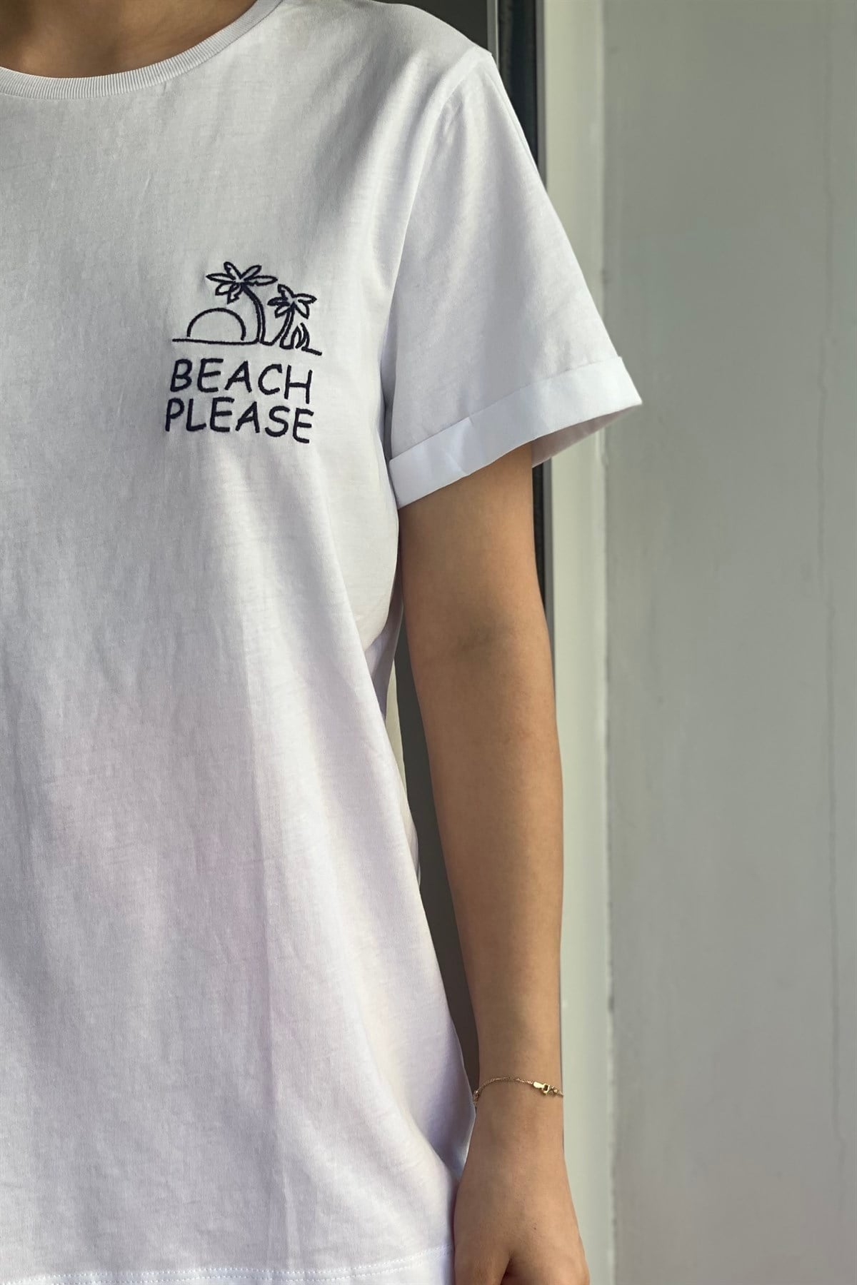 PALMİYE BASKILI T-SHIRT