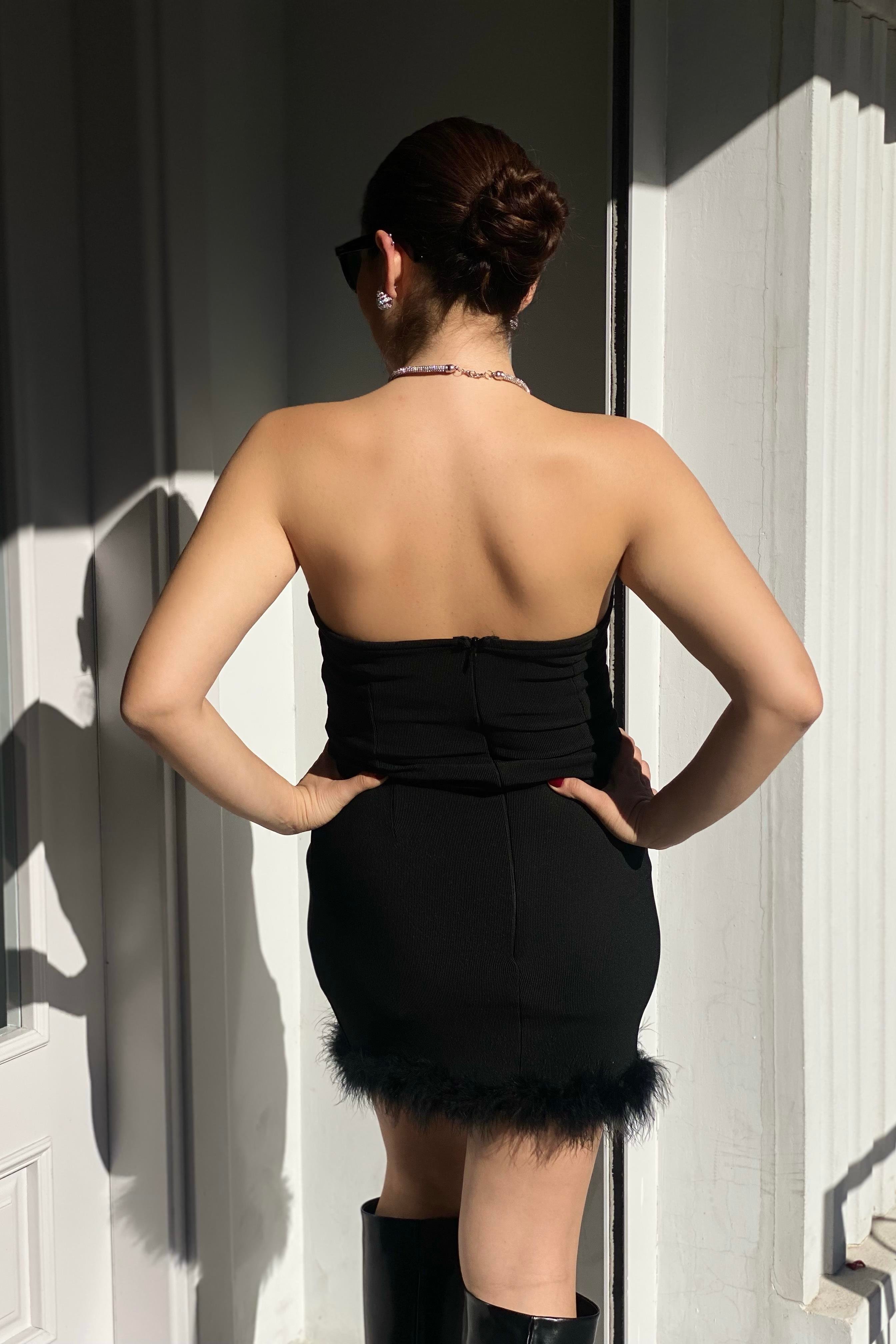 PARLAK TAŞLI OTRİŞLİ ELBİSE/21255