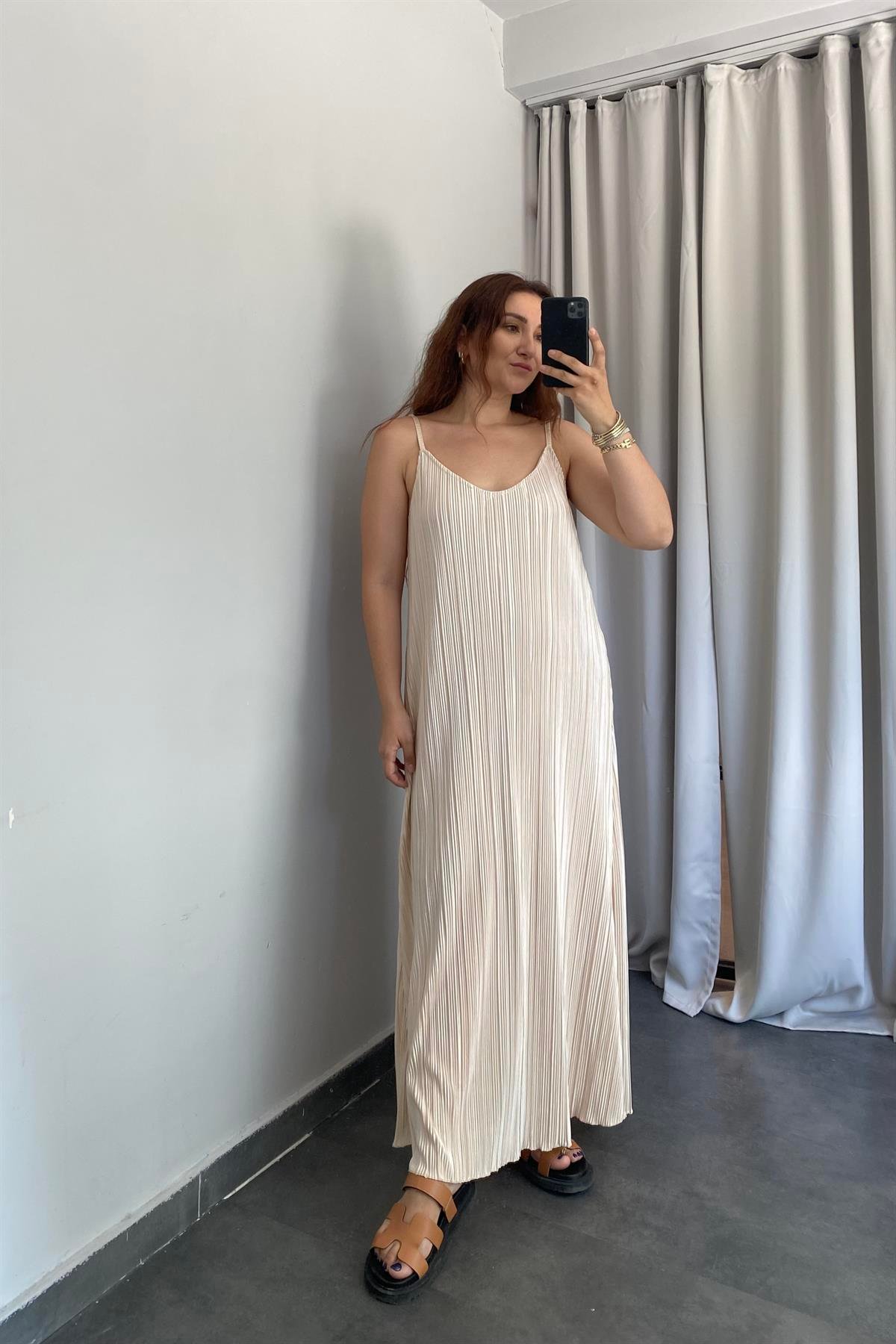 PİLİSELİ MAXİ ELBİSE/27527